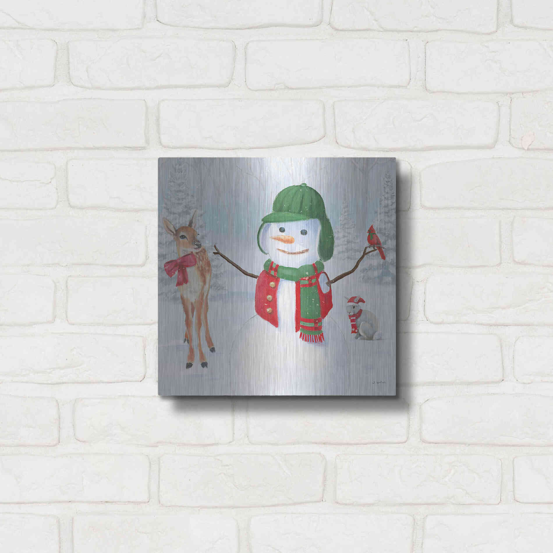 Luxe Metal Art 'Dressed for Christmas I Crop' by James Wiens, Metal Wall Art,12x12