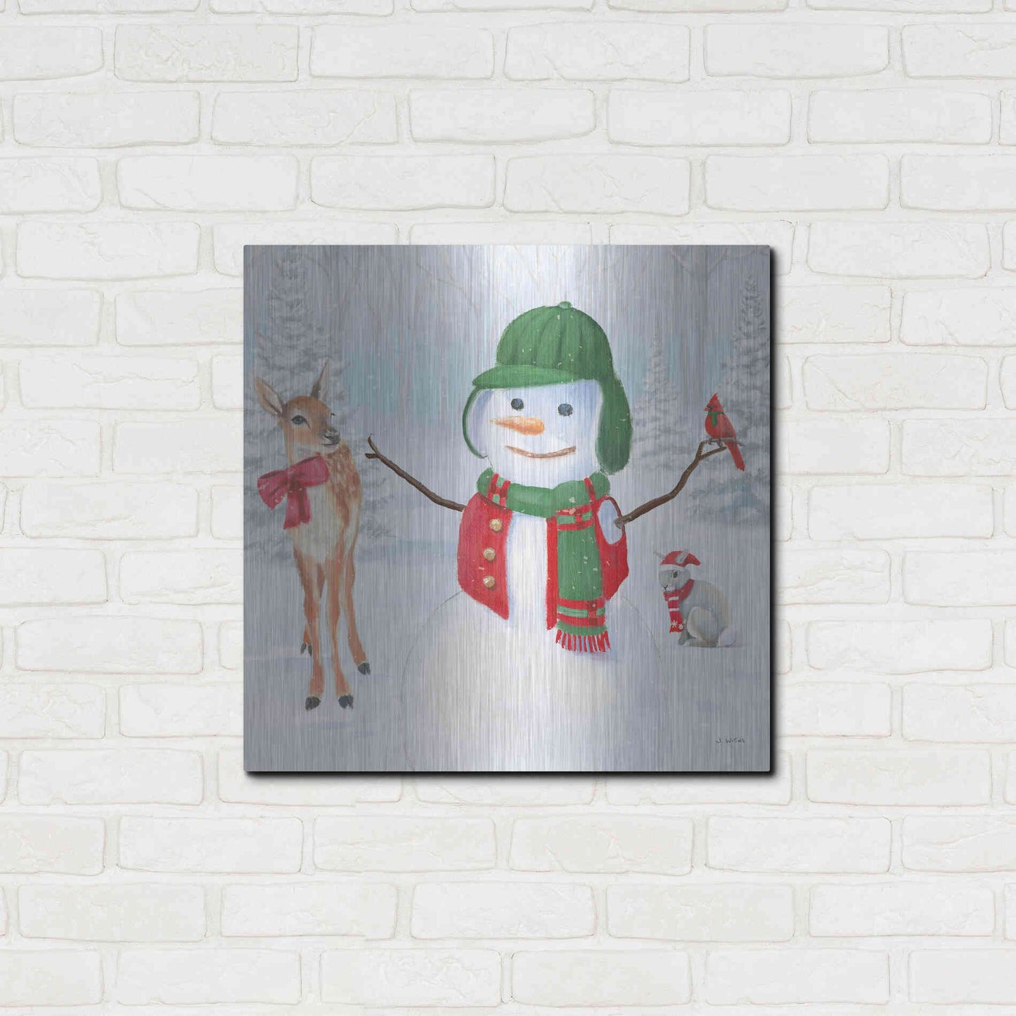 Luxe Metal Art 'Dressed for Christmas I Crop' by James Wiens, Metal Wall Art,24x24