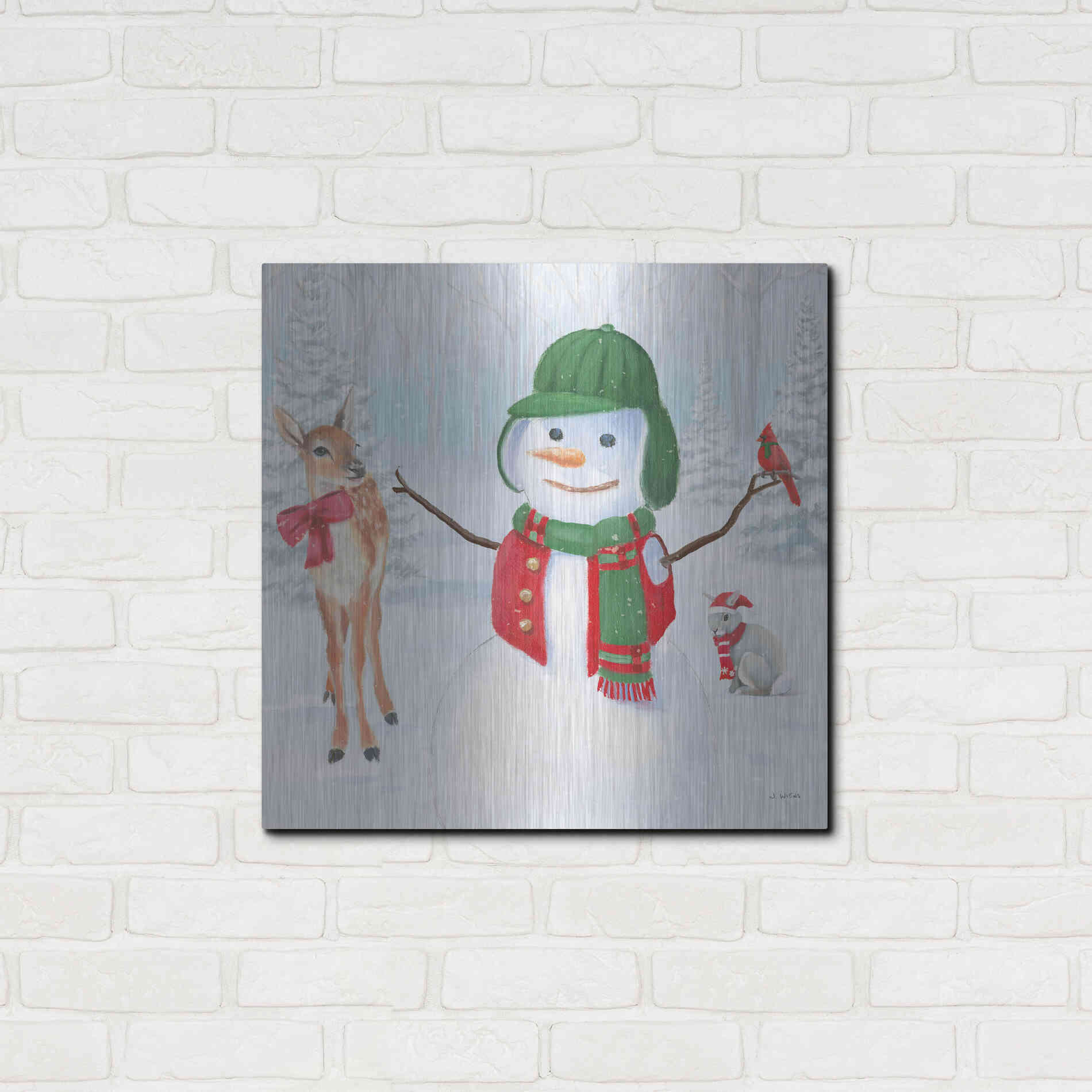 Luxe Metal Art 'Dressed for Christmas I Crop' by James Wiens, Metal Wall Art,24x24