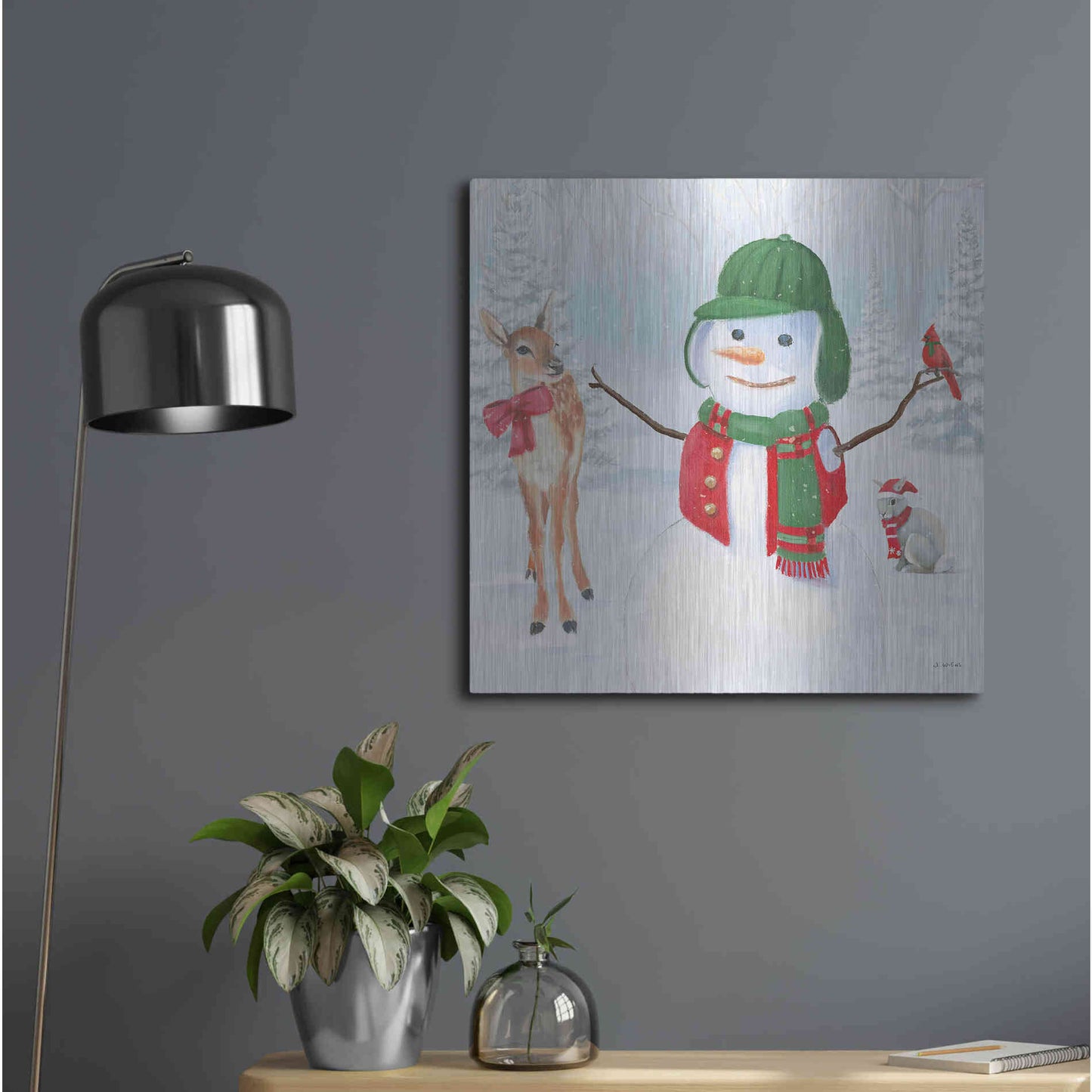 Luxe Metal Art 'Dressed for Christmas I Crop' by James Wiens, Metal Wall Art,24x24