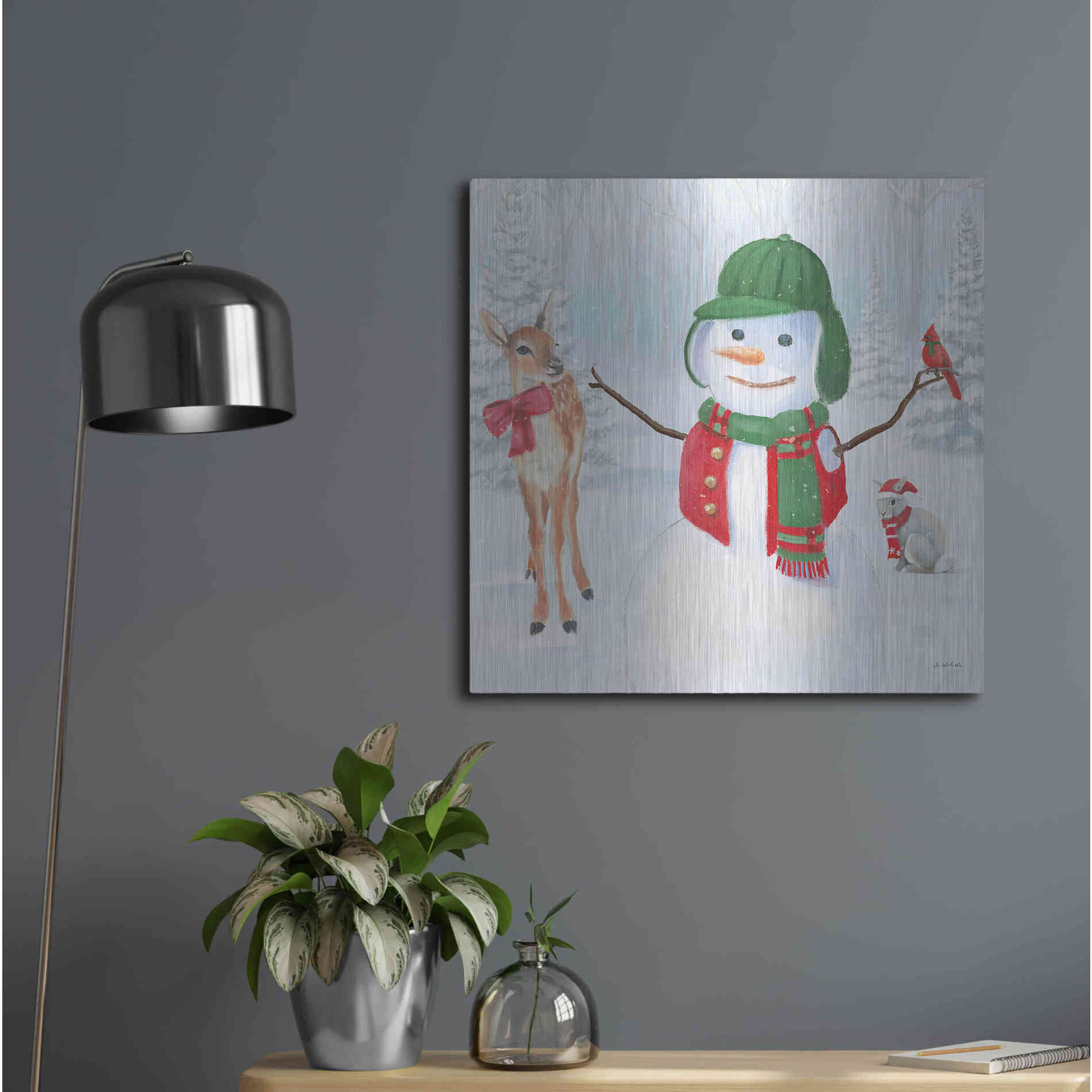 Luxe Metal Art 'Dressed for Christmas I Crop' by James Wiens, Metal Wall Art,24x24