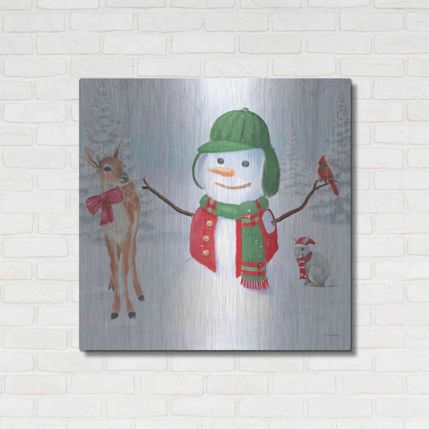 Luxe Metal Art 'Dressed for Christmas I Crop' by James Wiens, Metal Wall Art,36x36