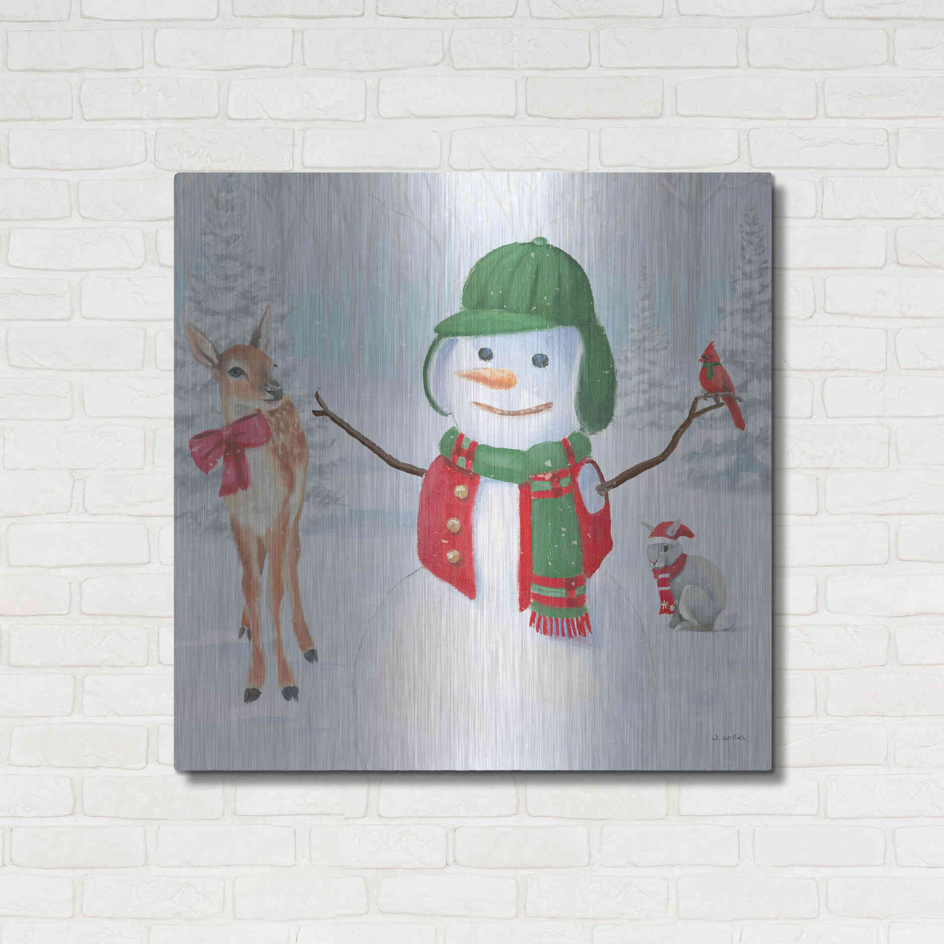 Luxe Metal Art 'Dressed for Christmas I Crop' by James Wiens, Metal Wall Art,36x36