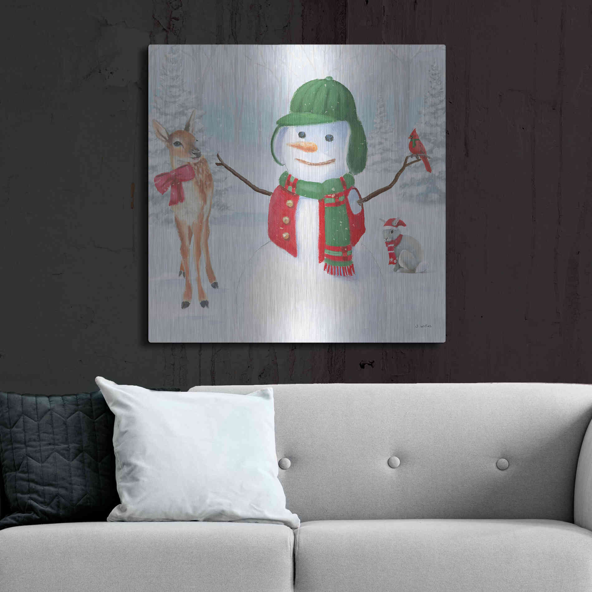 Luxe Metal Art 'Dressed for Christmas I Crop' by James Wiens, Metal Wall Art,36x36