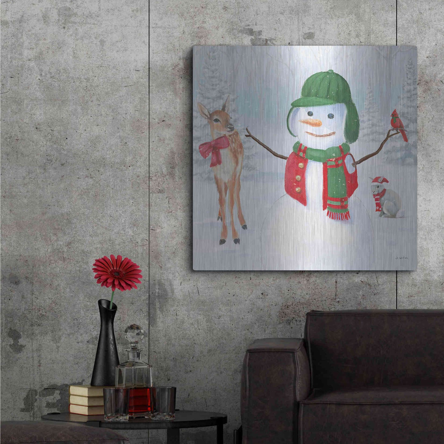 Luxe Metal Art 'Dressed for Christmas I Crop' by James Wiens, Metal Wall Art,36x36