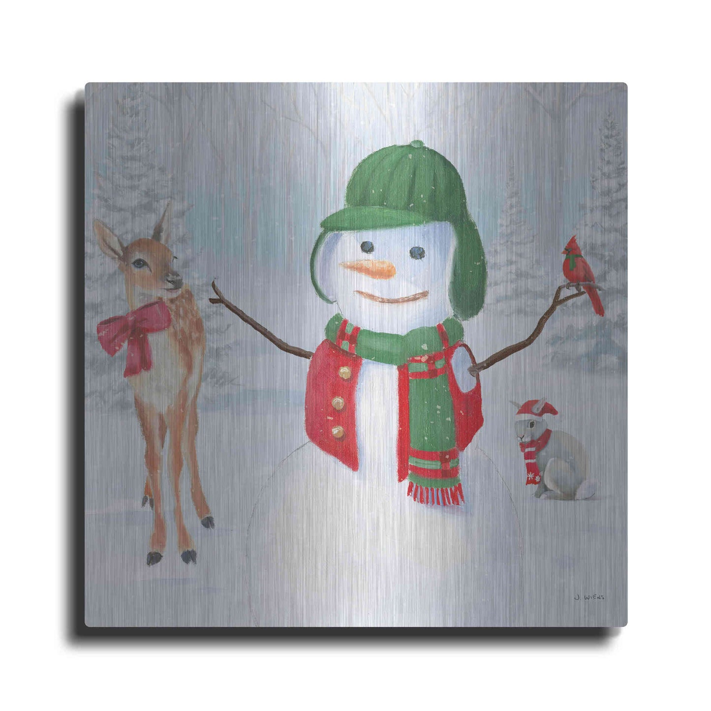 Luxe Metal Art 'Dressed for Christmas I Crop' by James Wiens, Metal Wall Art