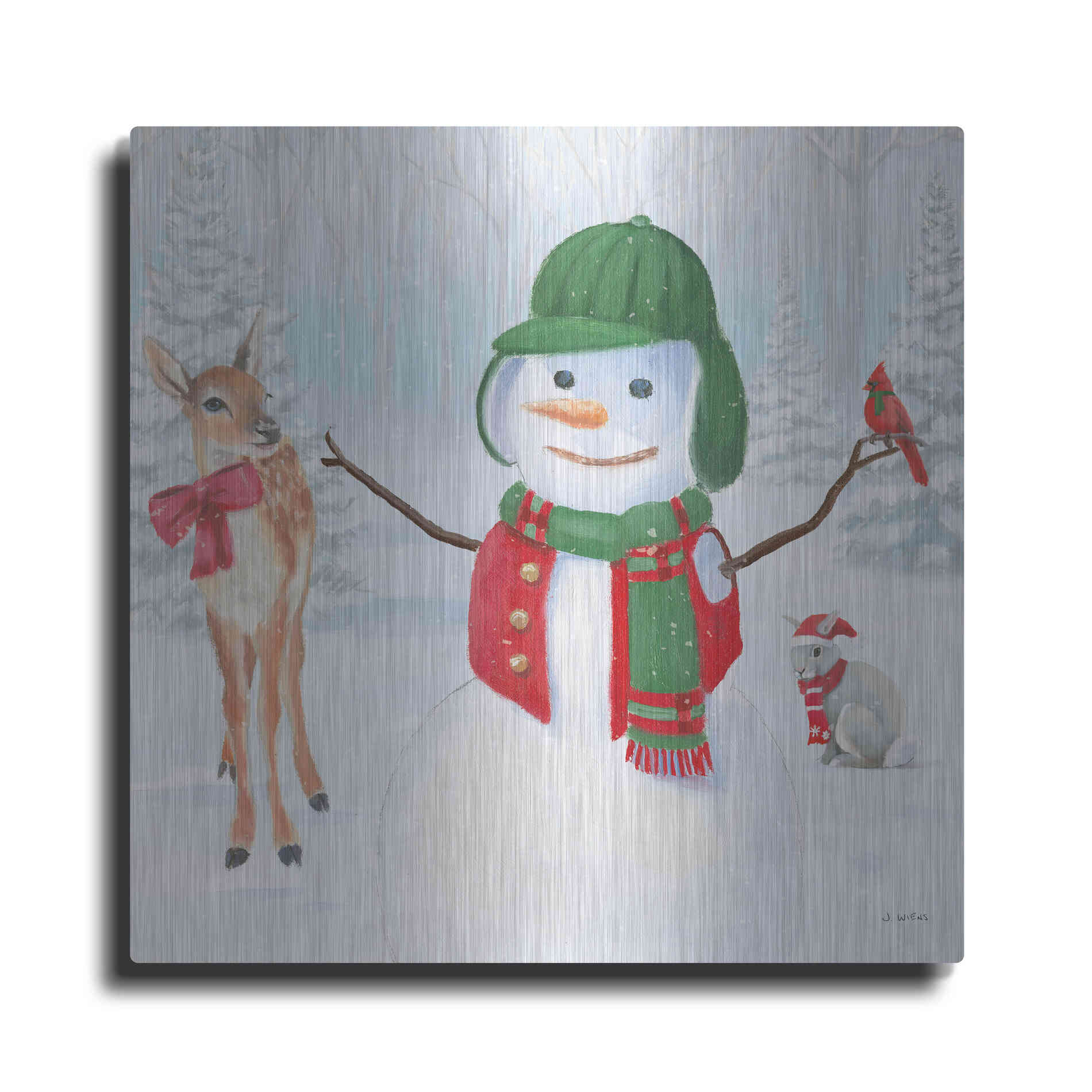 Luxe Metal Art 'Dressed for Christmas I Crop' by James Wiens, Metal Wall Art