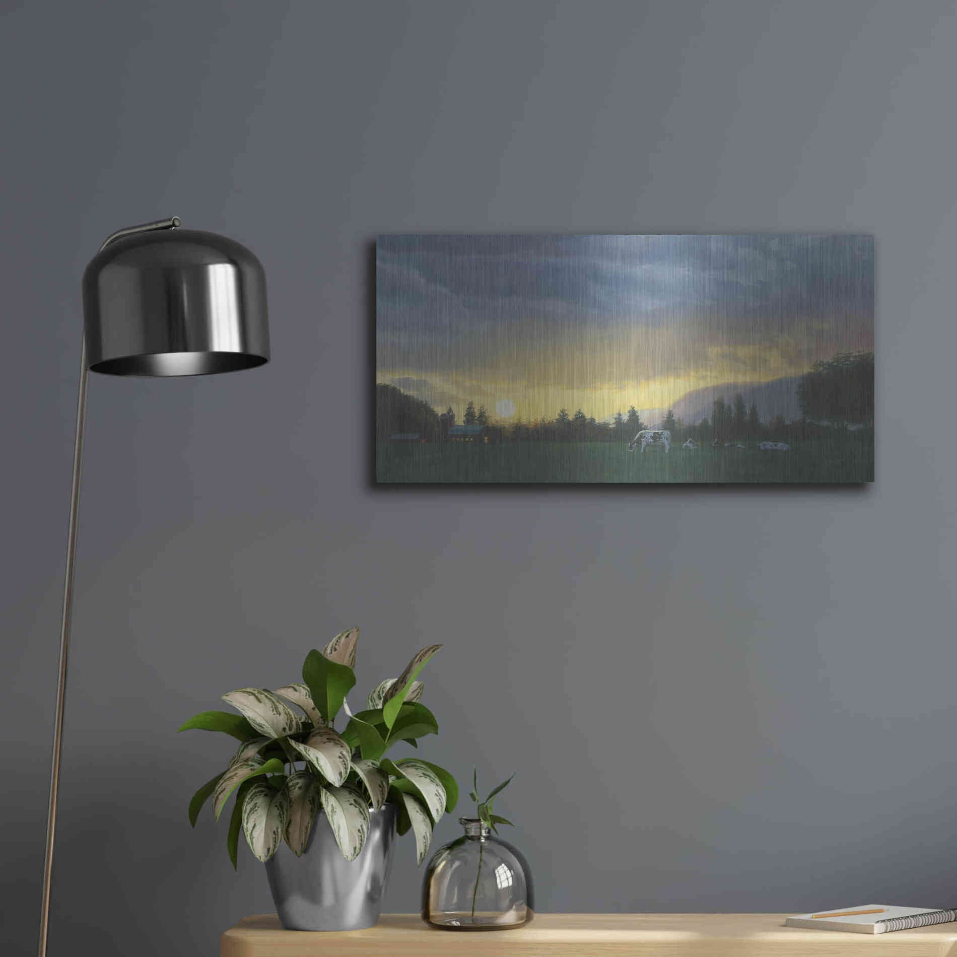 Luxe Metal Art 'Farm Life II' by James Wiens, Metal Wall Art,24x12