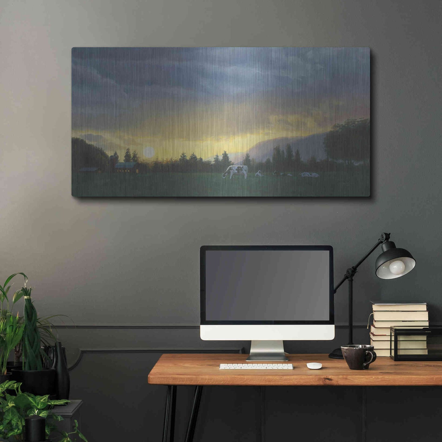 Luxe Metal Art 'Farm Life II' by James Wiens, Metal Wall Art,48x24