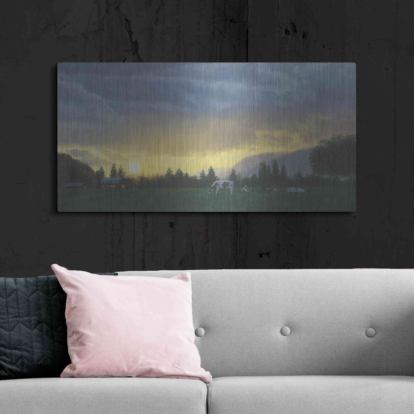Luxe Metal Art 'Farm Life II' by James Wiens, Metal Wall Art,48x24