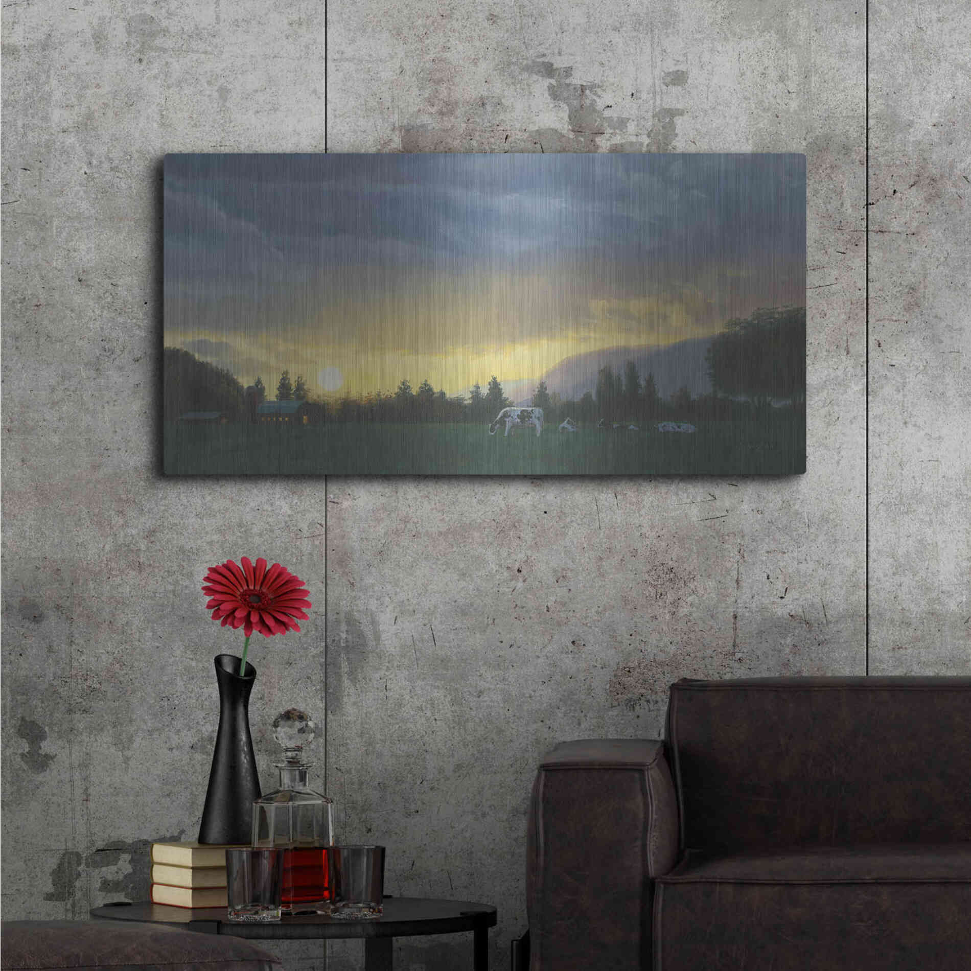 Luxe Metal Art 'Farm Life II' by James Wiens, Metal Wall Art,48x24