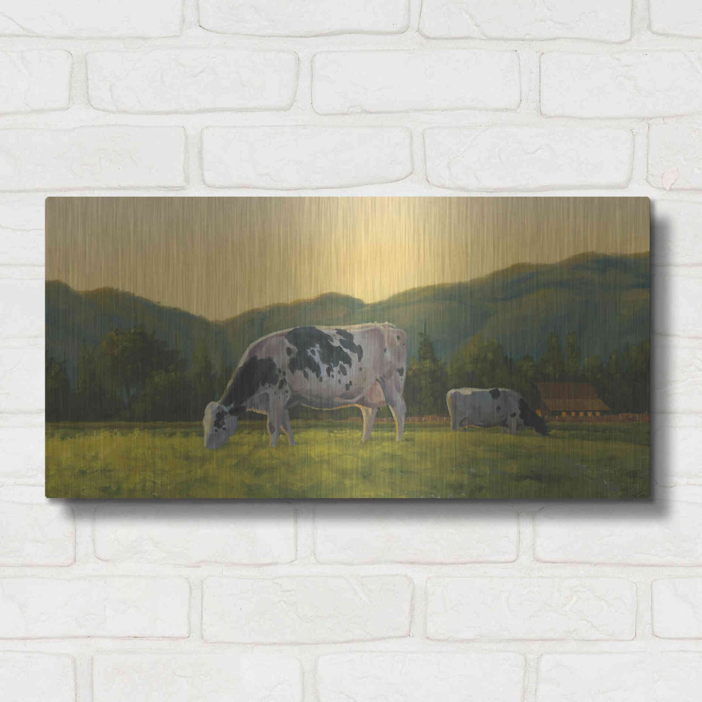 Luxe Metal Art 'Farm Life III' by James Wiens, Metal Wall Art,24x12