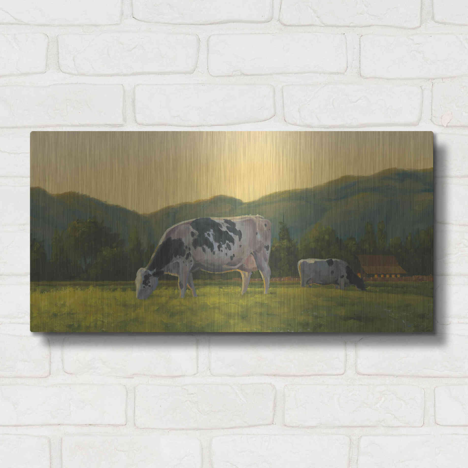 Luxe Metal Art 'Farm Life III' by James Wiens, Metal Wall Art,24x12