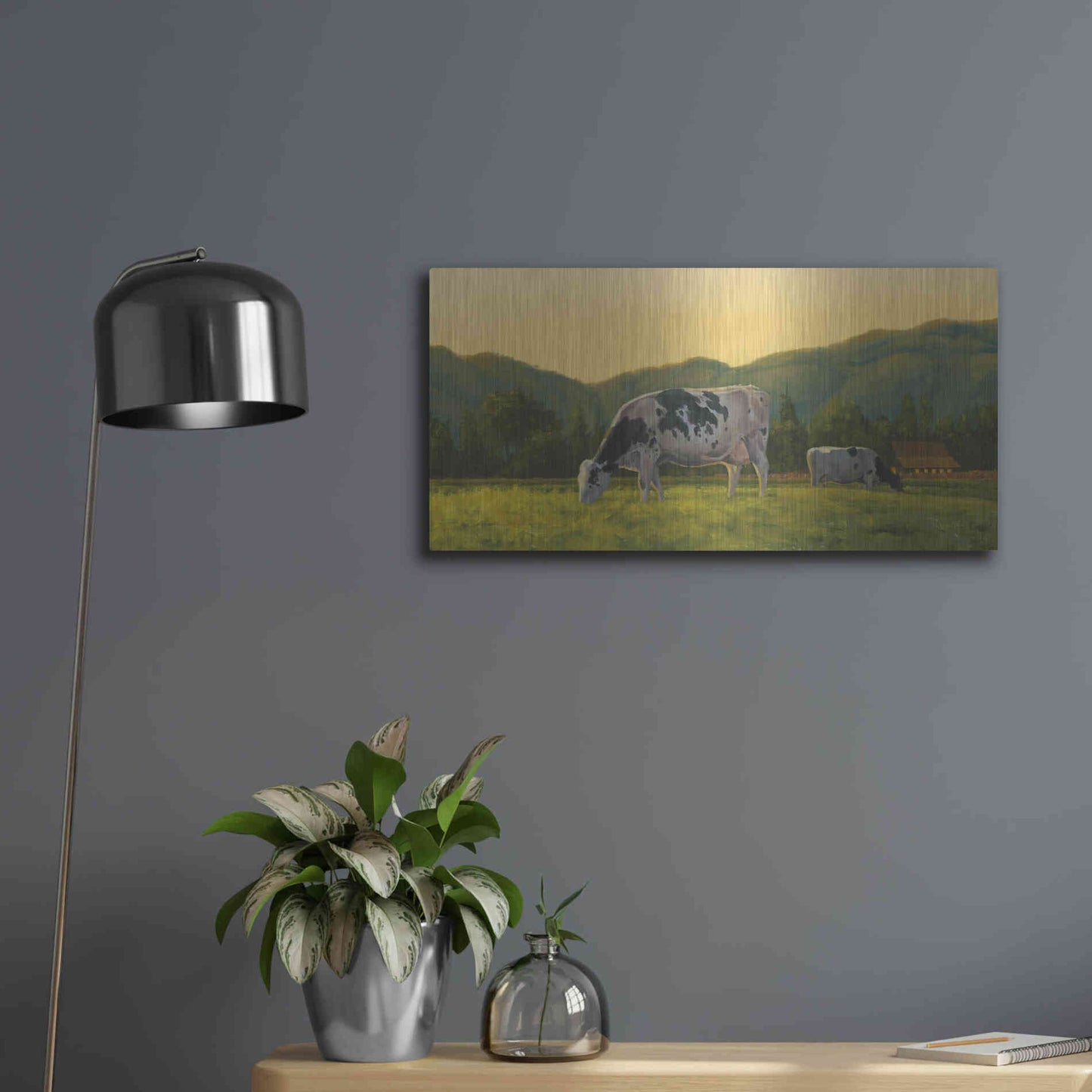 Luxe Metal Art 'Farm Life III' by James Wiens, Metal Wall Art,24x12