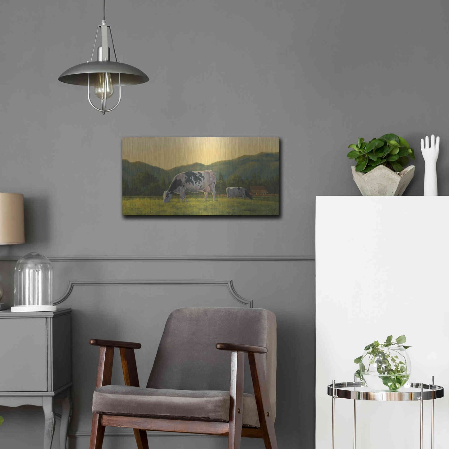 Luxe Metal Art 'Farm Life III' by James Wiens, Metal Wall Art,24x12