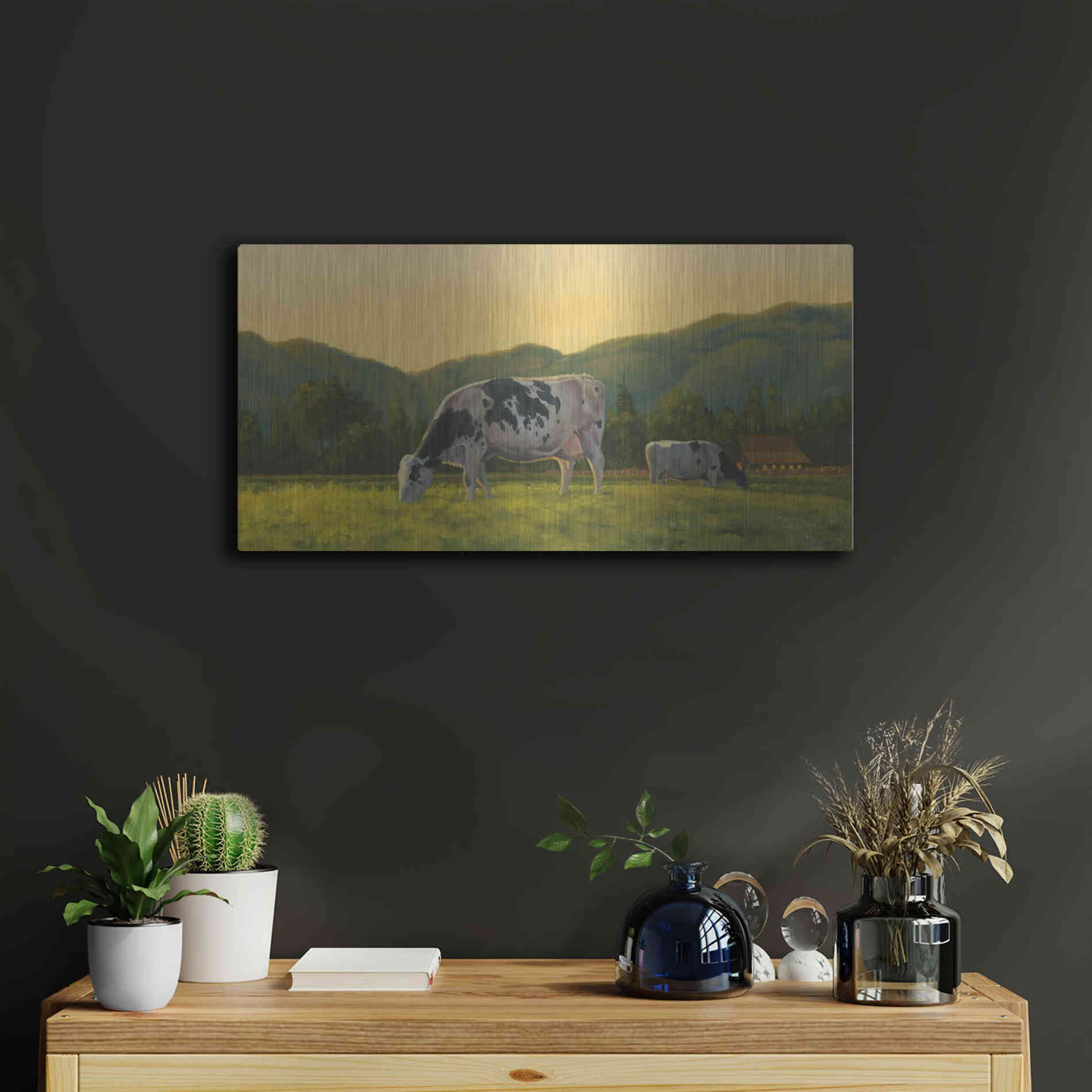 Luxe Metal Art 'Farm Life III' by James Wiens, Metal Wall Art,24x12