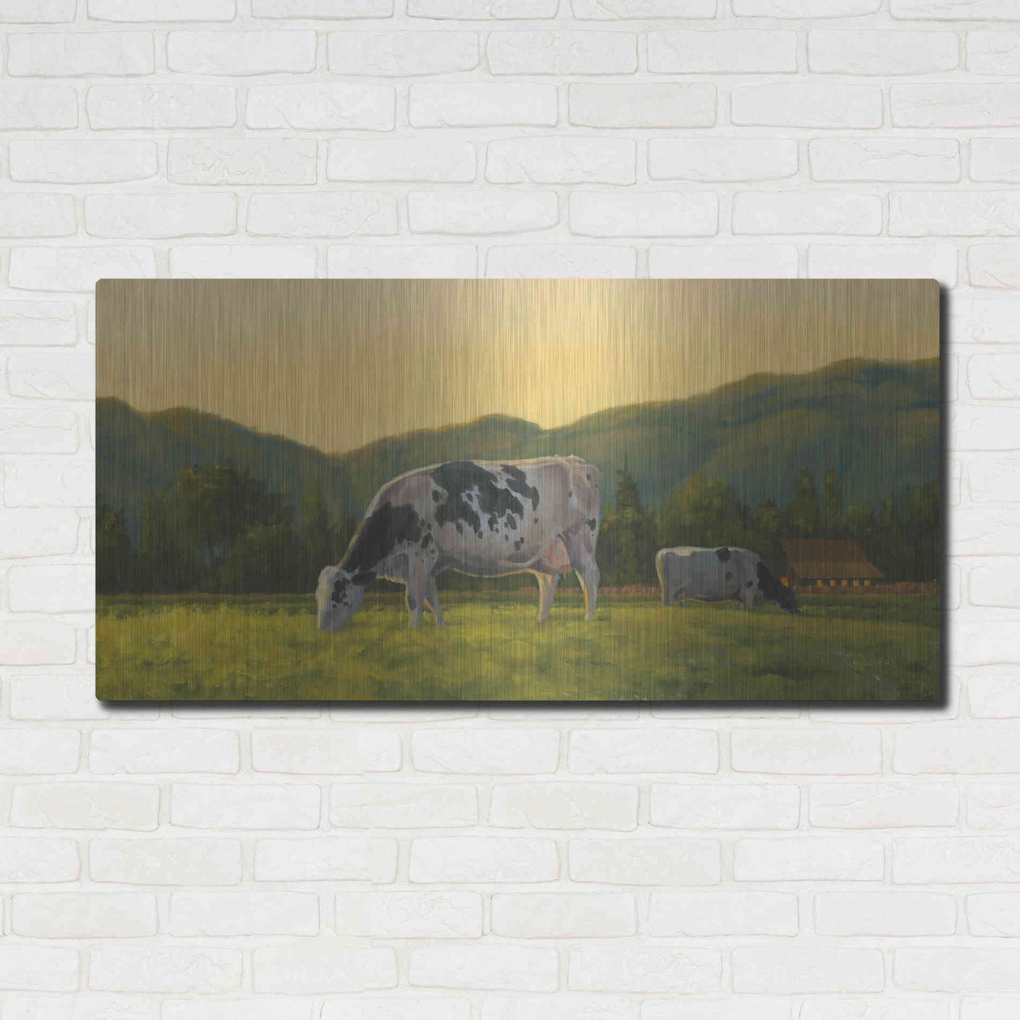 Luxe Metal Art 'Farm Life III' by James Wiens, Metal Wall Art,48x24