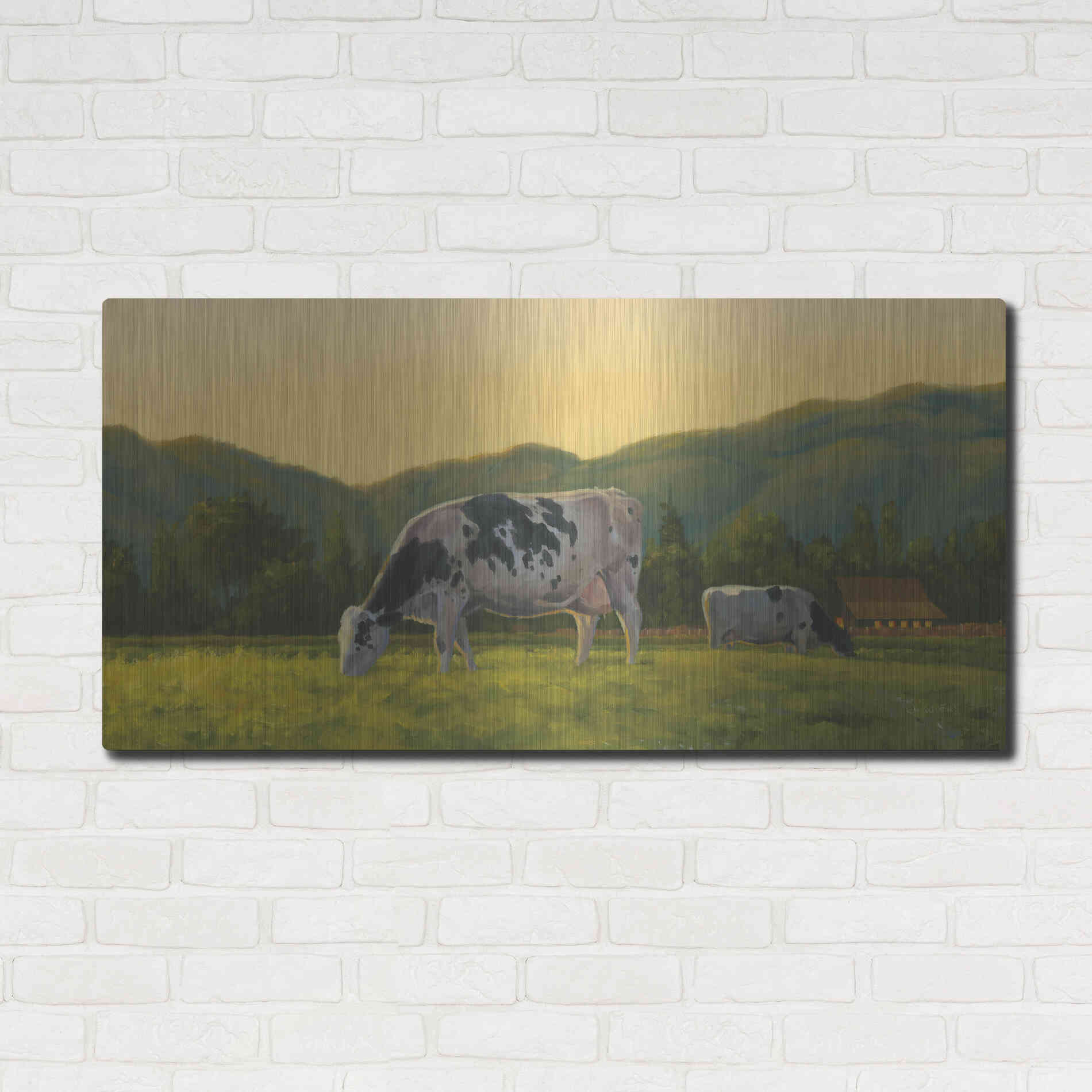 Luxe Metal Art 'Farm Life III' by James Wiens, Metal Wall Art,48x24