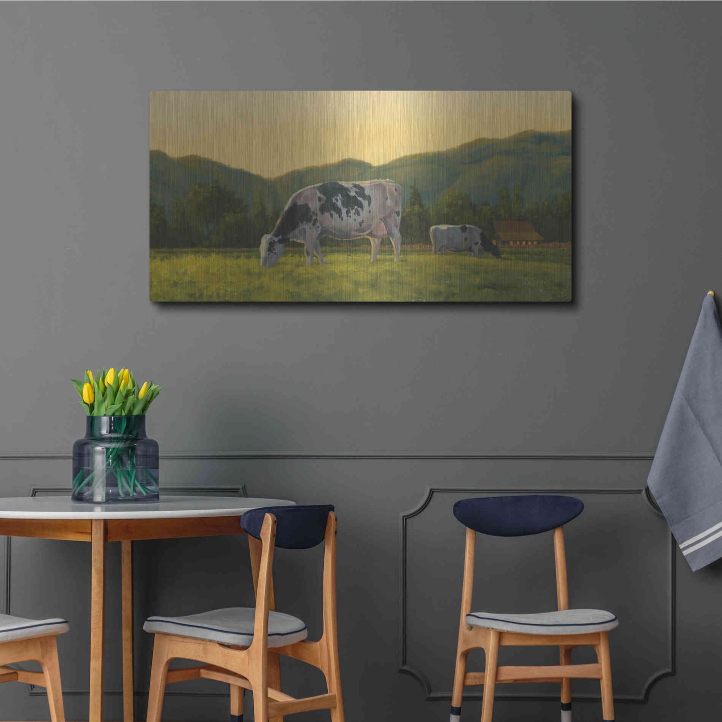 Luxe Metal Art 'Farm Life III' by James Wiens, Metal Wall Art,48x24