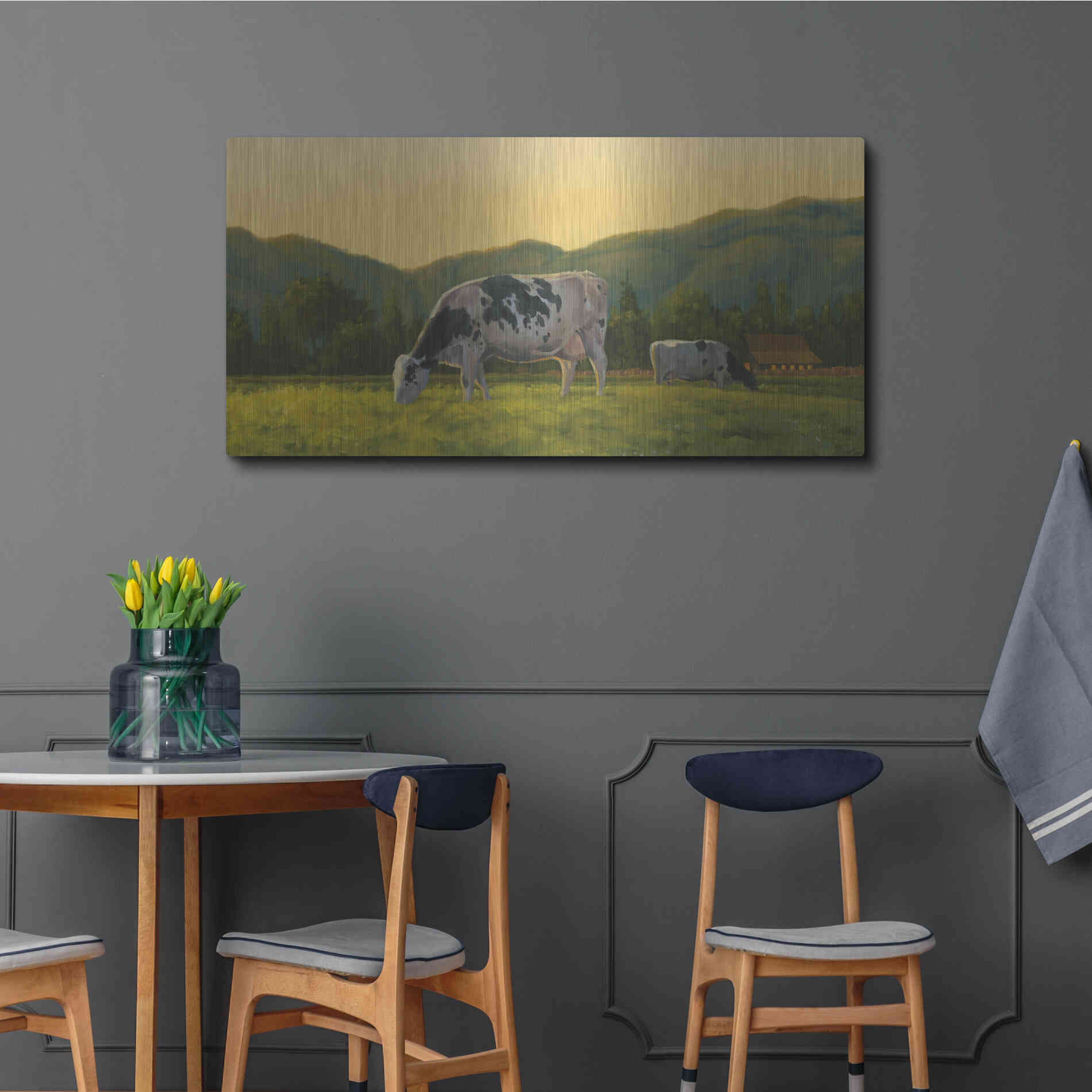 Luxe Metal Art 'Farm Life III' by James Wiens, Metal Wall Art,48x24