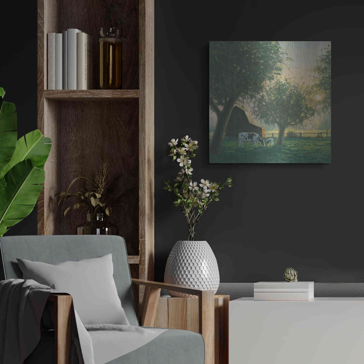 Luxe Metal Art 'Farm Life IV' by James Wiens, Metal Wall Art,24x24