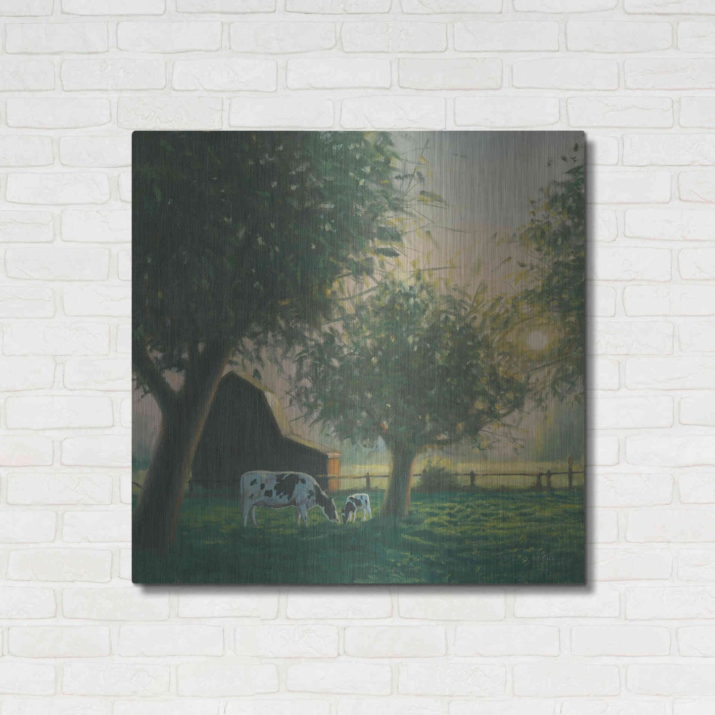 Luxe Metal Art 'Farm Life IV' by James Wiens, Metal Wall Art,36x36