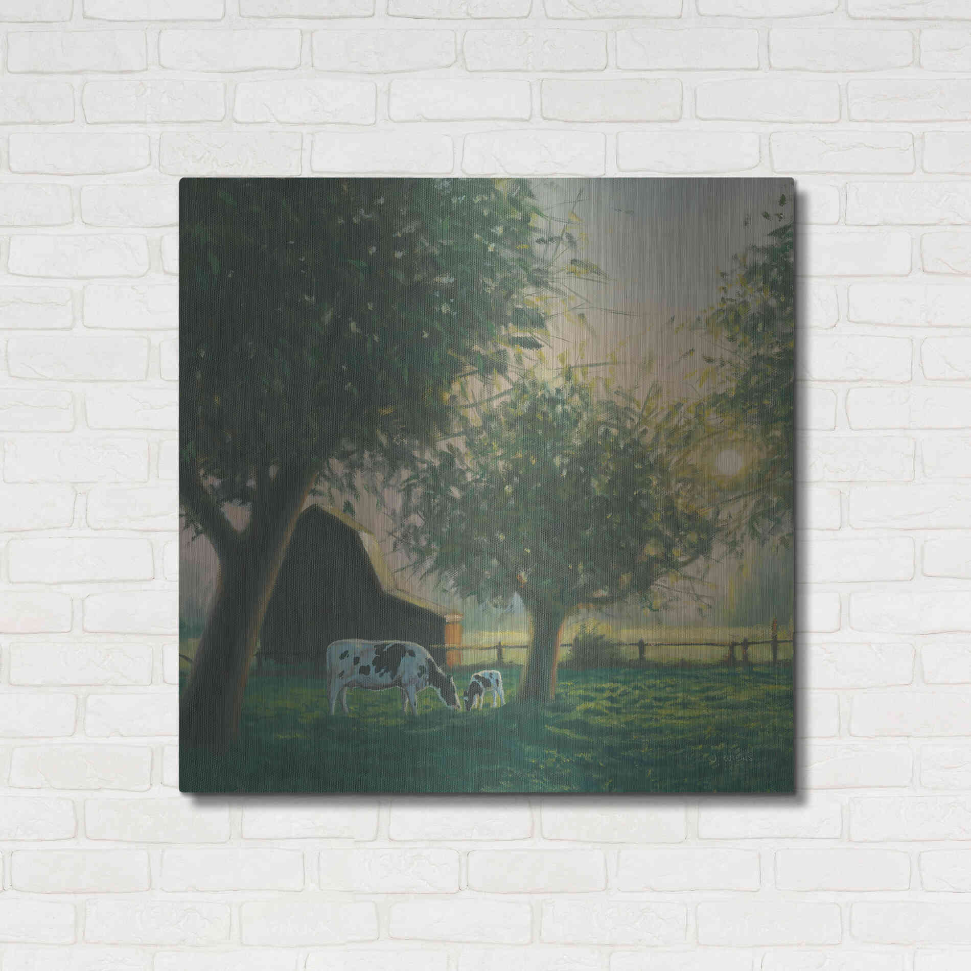 Luxe Metal Art 'Farm Life IV' by James Wiens, Metal Wall Art,36x36