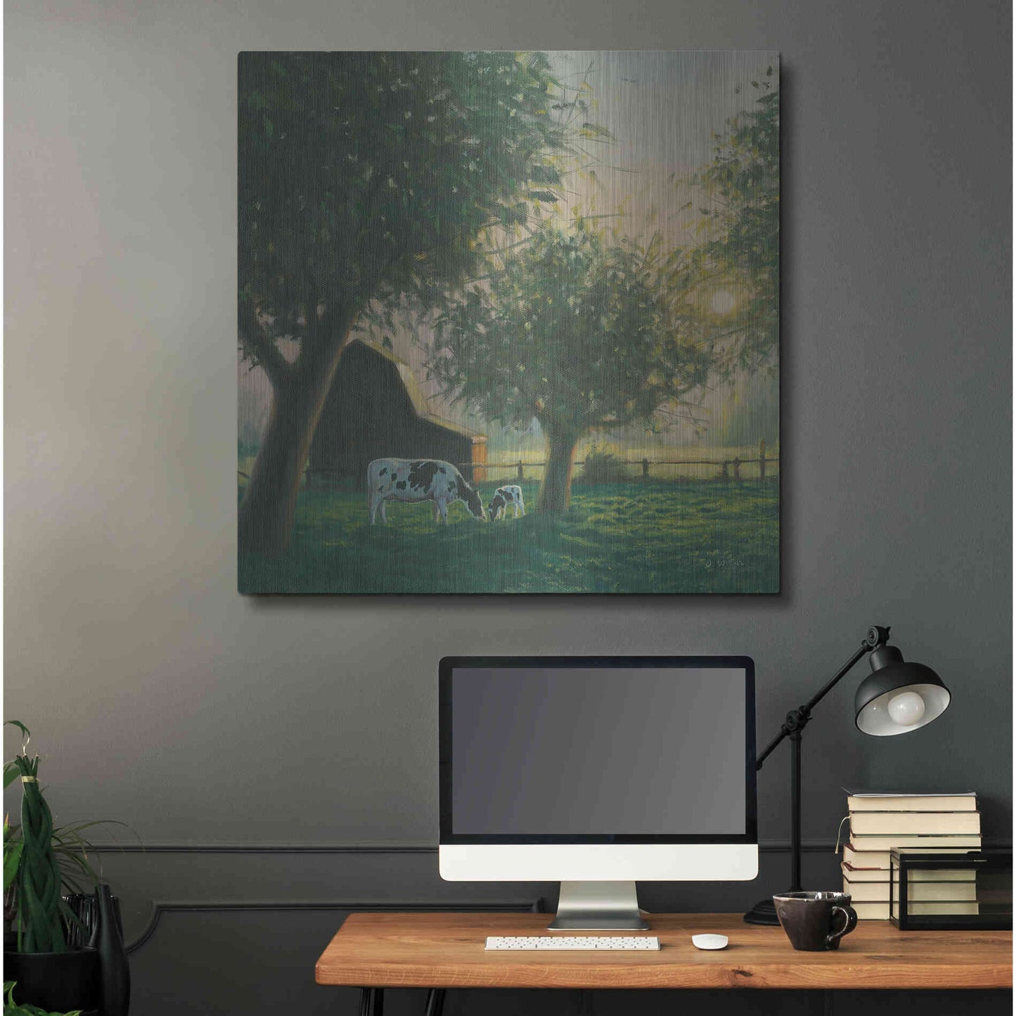 Luxe Metal Art 'Farm Life IV' by James Wiens, Metal Wall Art,36x36