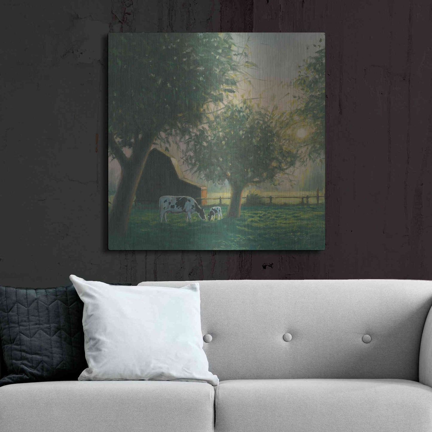 Luxe Metal Art 'Farm Life IV' by James Wiens, Metal Wall Art,36x36