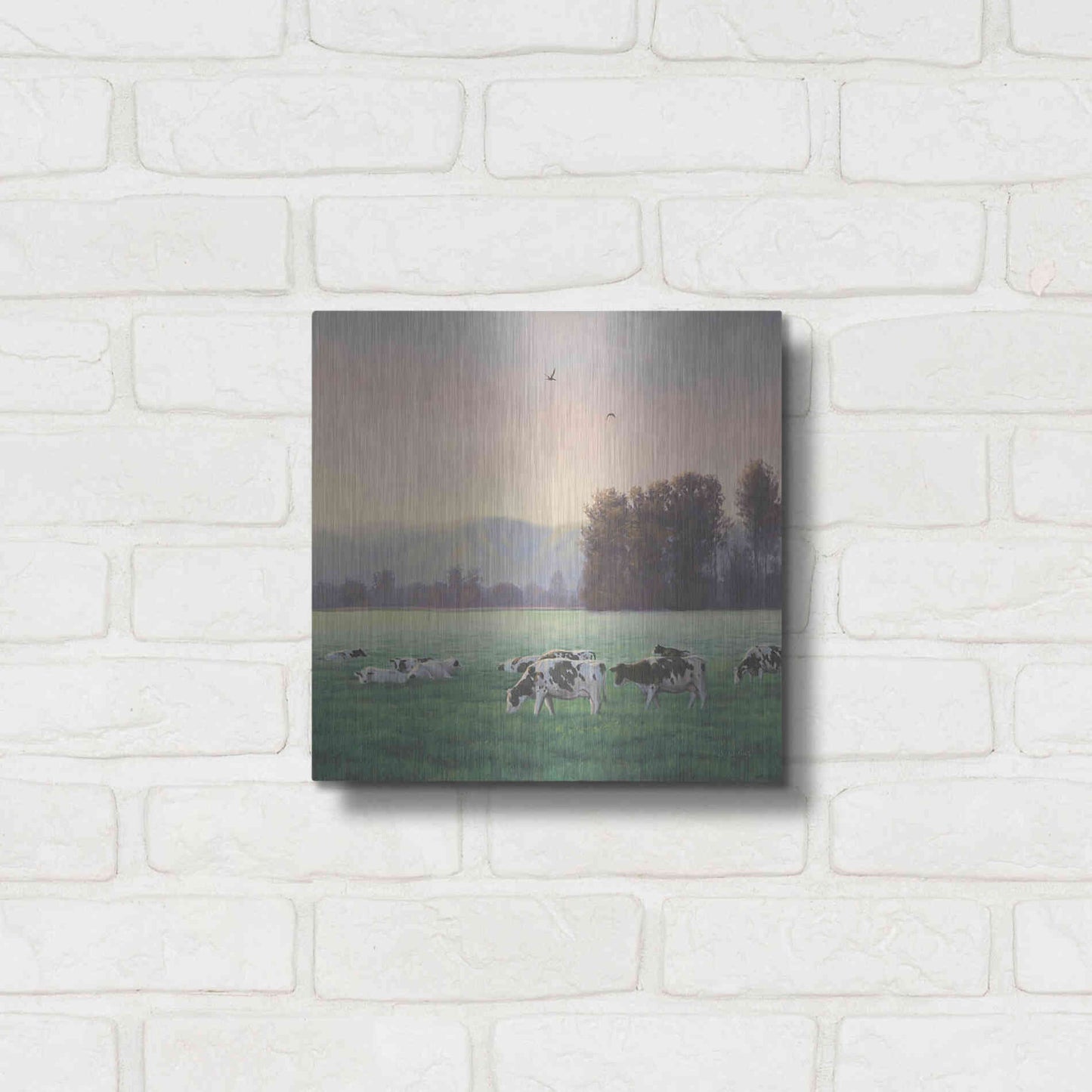 Luxe Metal Art 'Farm Life V' by James Wiens, Metal Wall Art,12x12