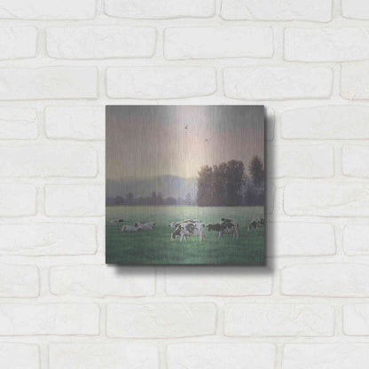 Luxe Metal Art 'Farm Life V' by James Wiens, Metal Wall Art,12x12