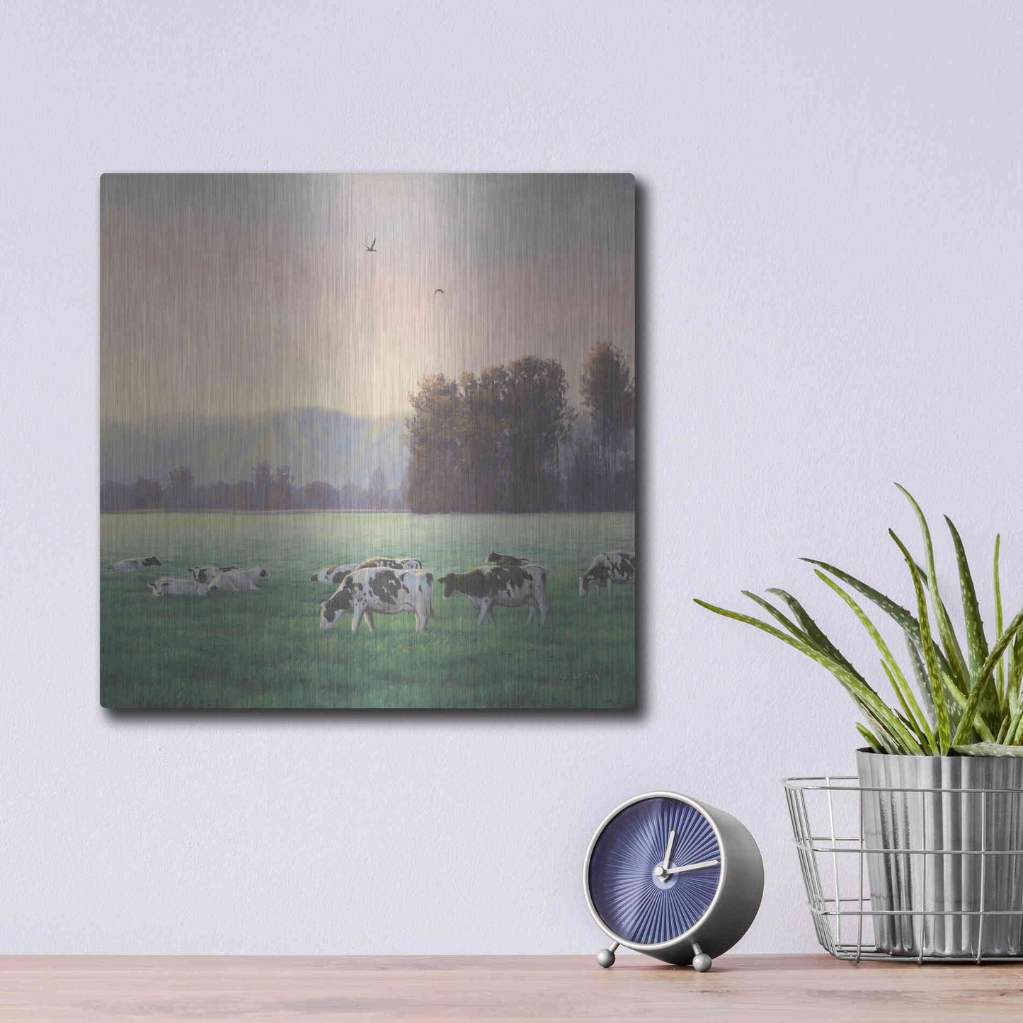 Luxe Metal Art 'Farm Life V' by James Wiens, Metal Wall Art,12x12