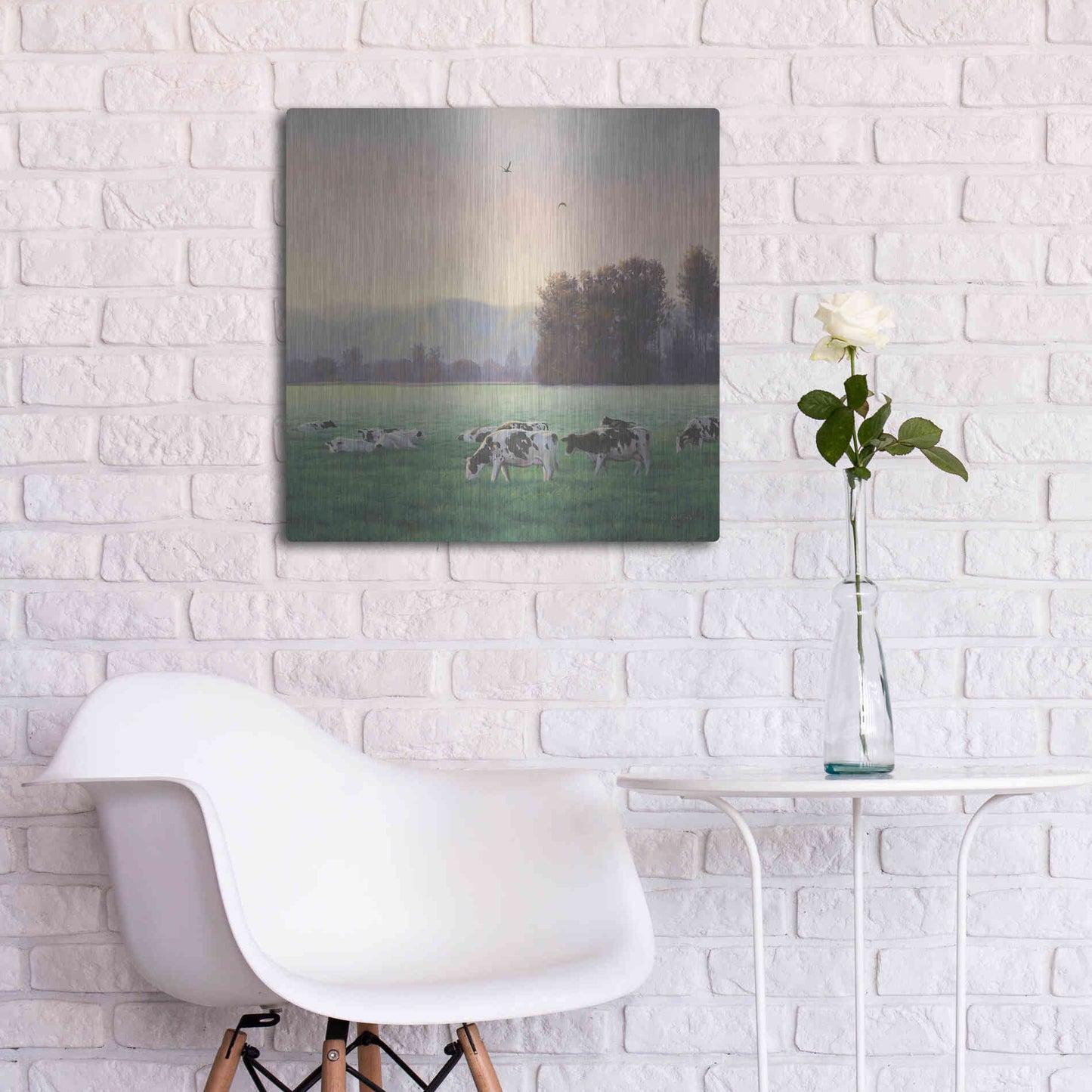 Luxe Metal Art 'Farm Life V' by James Wiens, Metal Wall Art,24x24