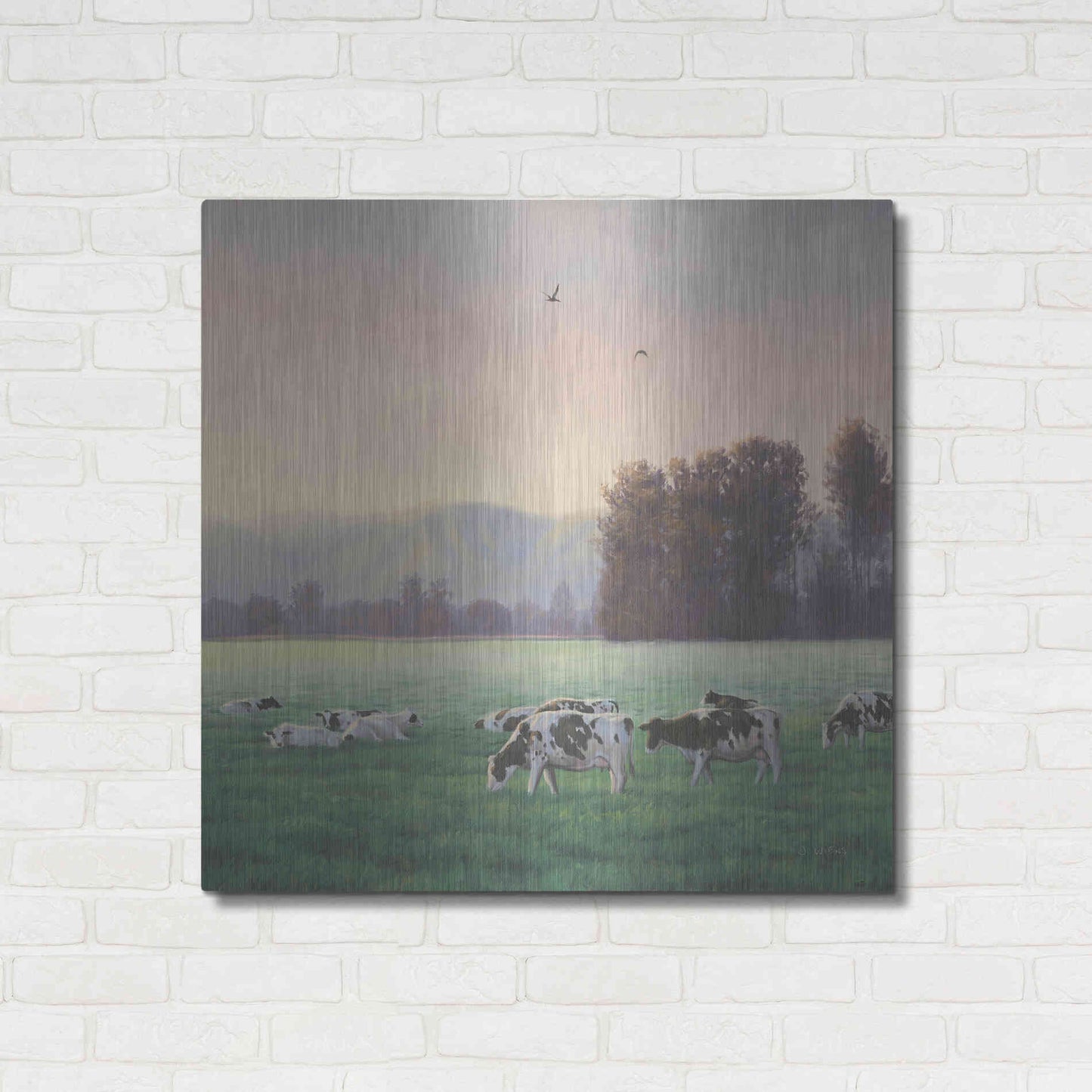 Luxe Metal Art 'Farm Life V' by James Wiens, Metal Wall Art,36x36