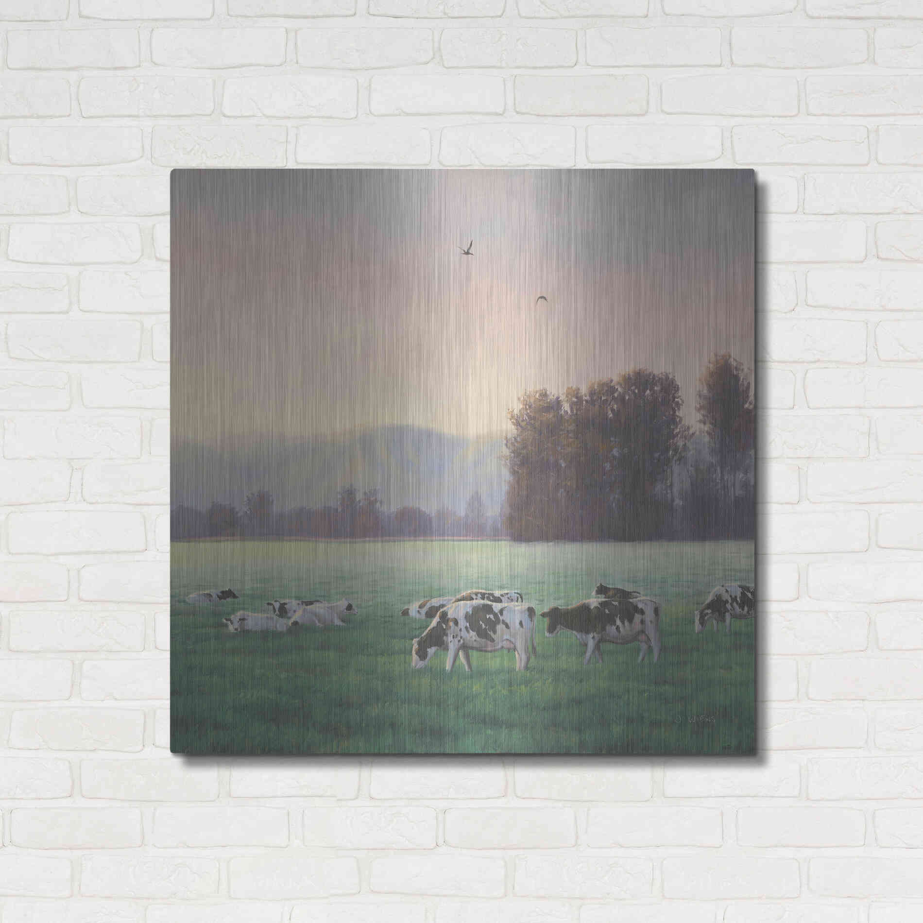Luxe Metal Art 'Farm Life V' by James Wiens, Metal Wall Art,36x36