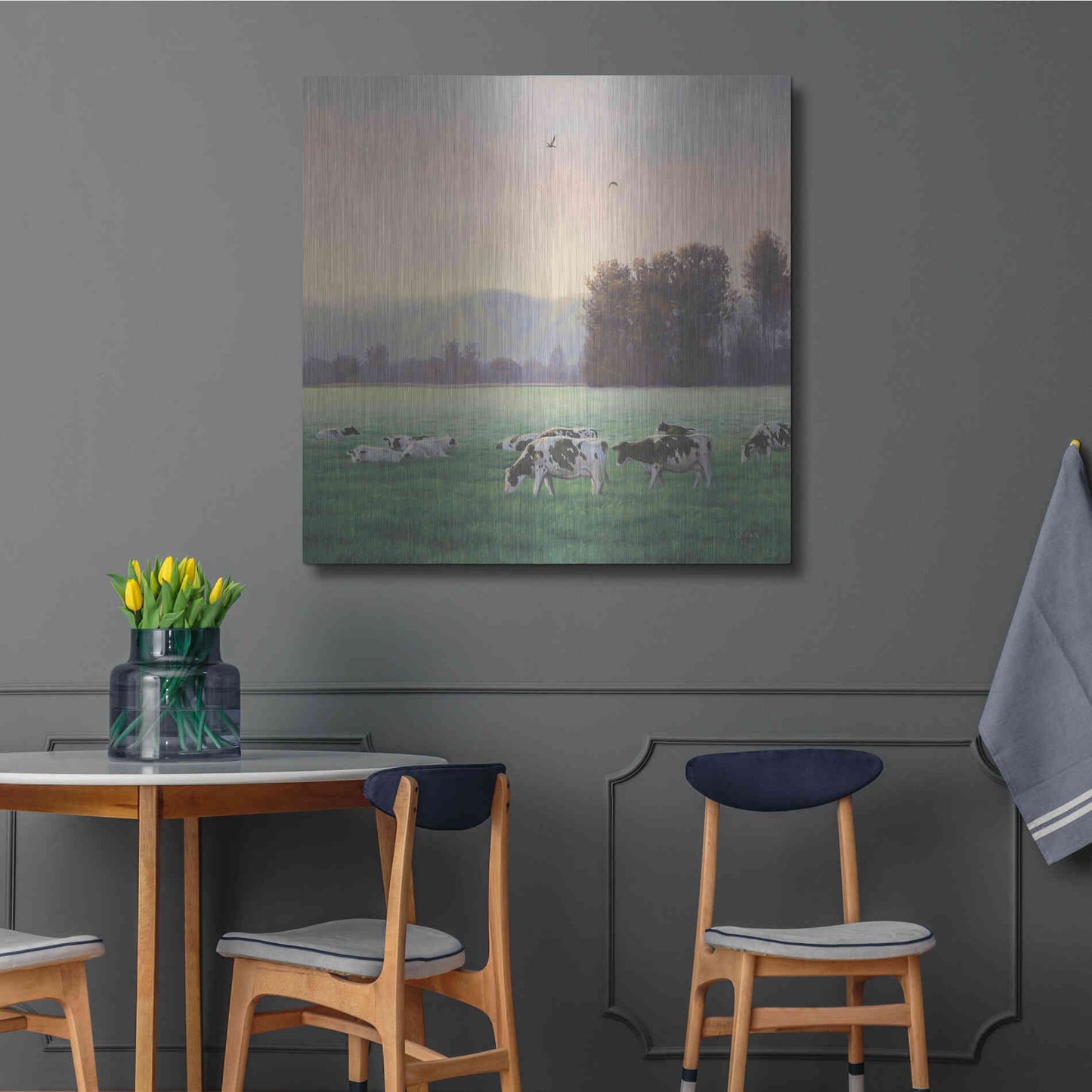 Luxe Metal Art 'Farm Life V' by James Wiens, Metal Wall Art,36x36