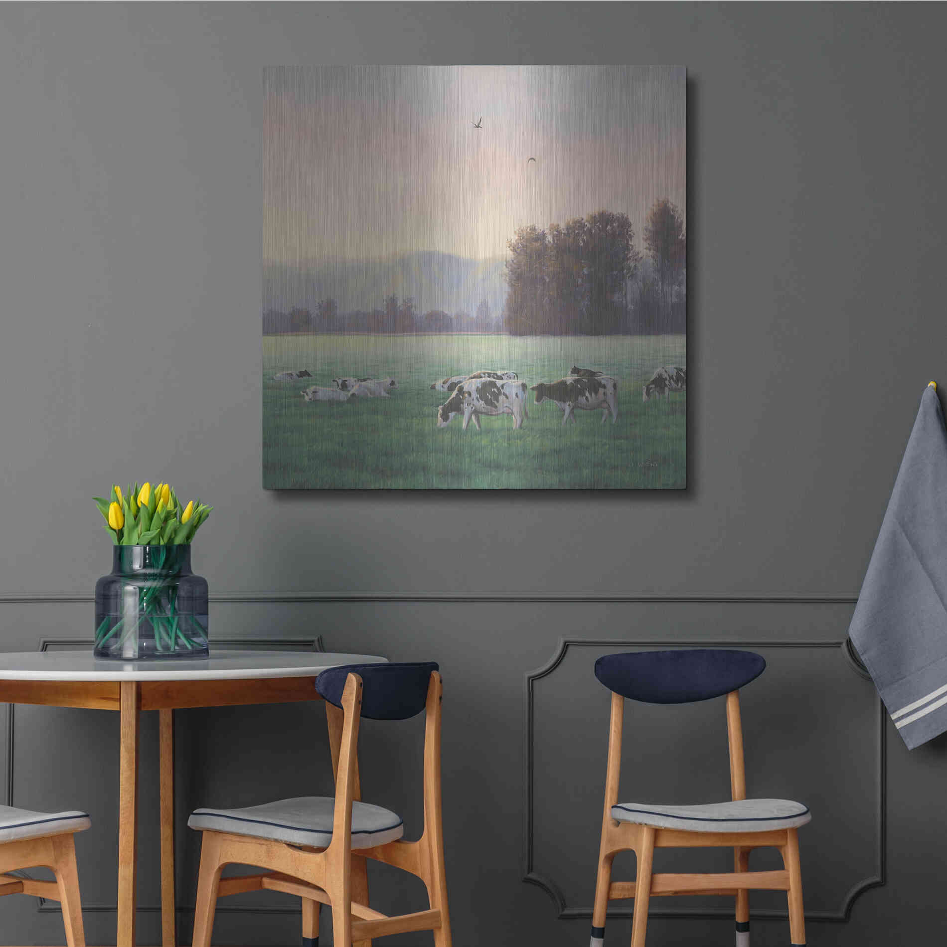 Luxe Metal Art 'Farm Life V' by James Wiens, Metal Wall Art,36x36