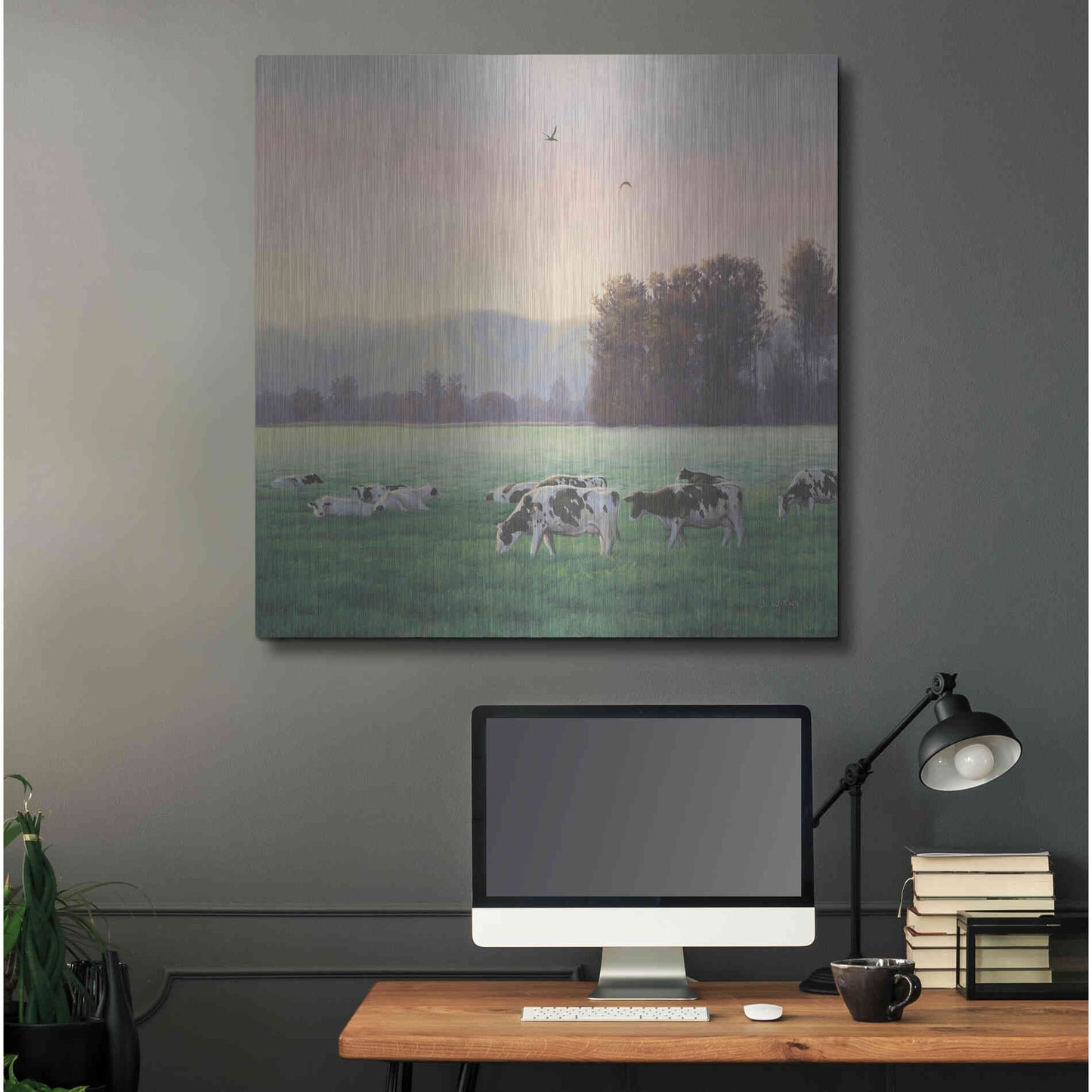 Luxe Metal Art 'Farm Life V' by James Wiens, Metal Wall Art,36x36
