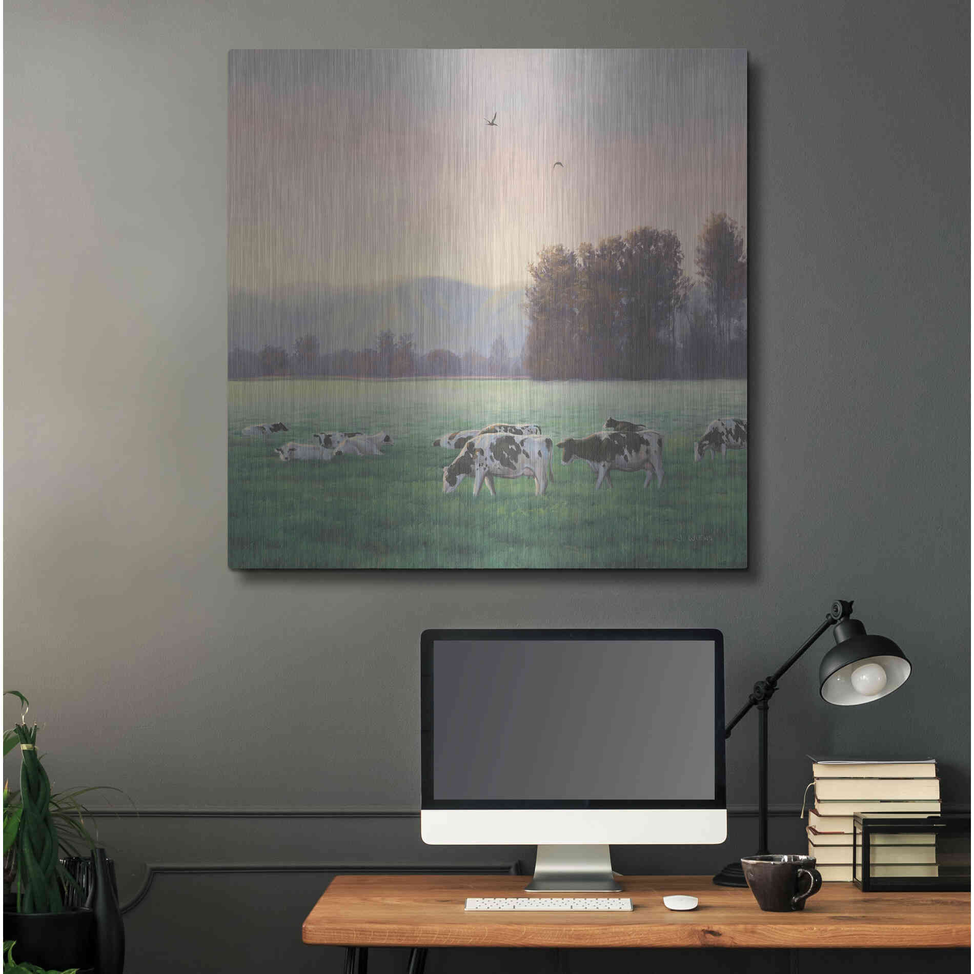 Luxe Metal Art 'Farm Life V' by James Wiens, Metal Wall Art,36x36