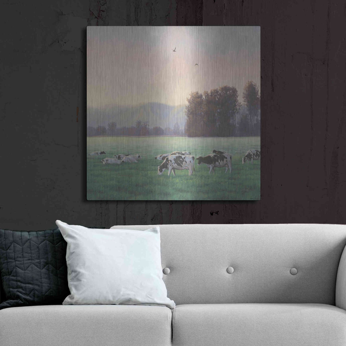 Luxe Metal Art 'Farm Life V' by James Wiens, Metal Wall Art,36x36