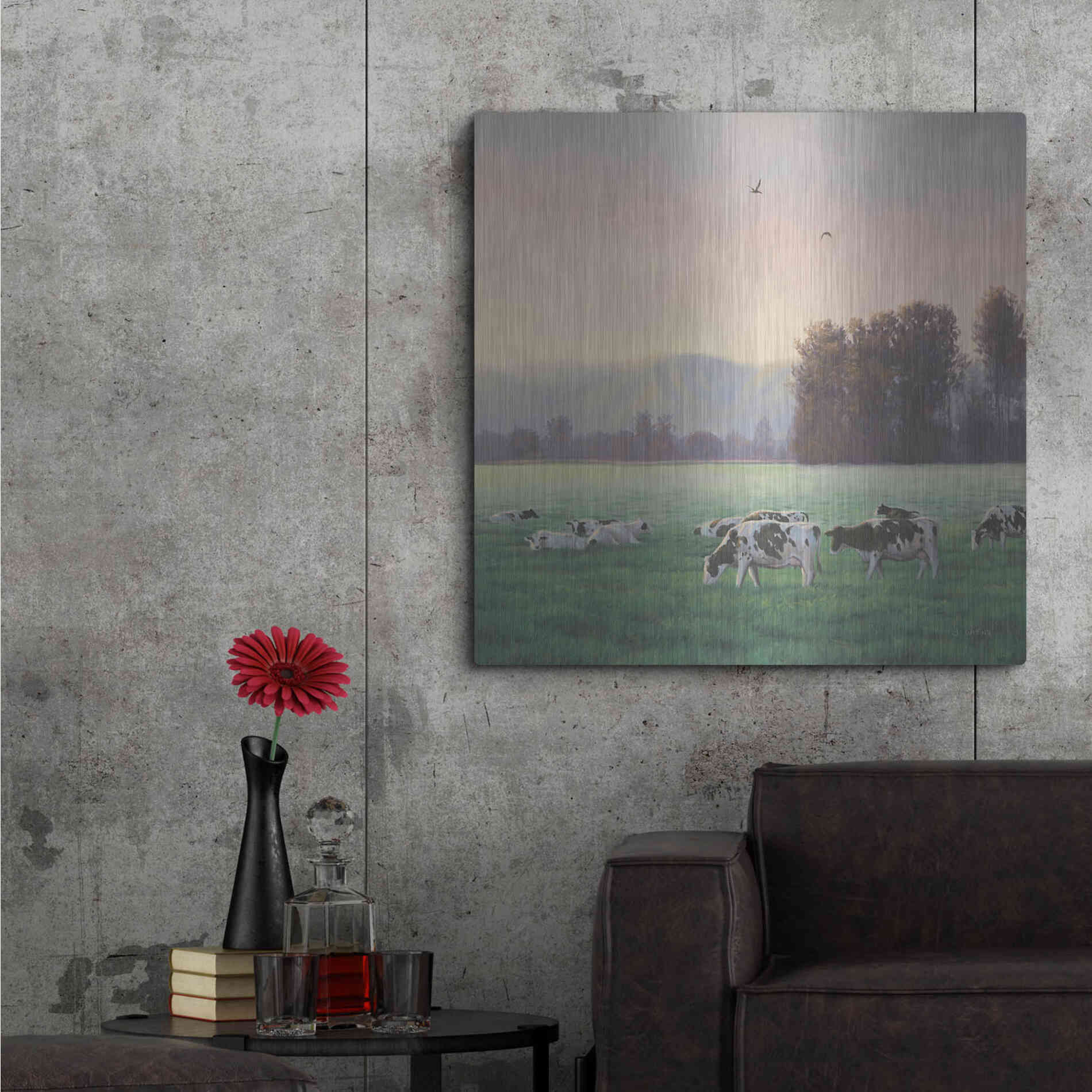 Luxe Metal Art 'Farm Life V' by James Wiens, Metal Wall Art,36x36