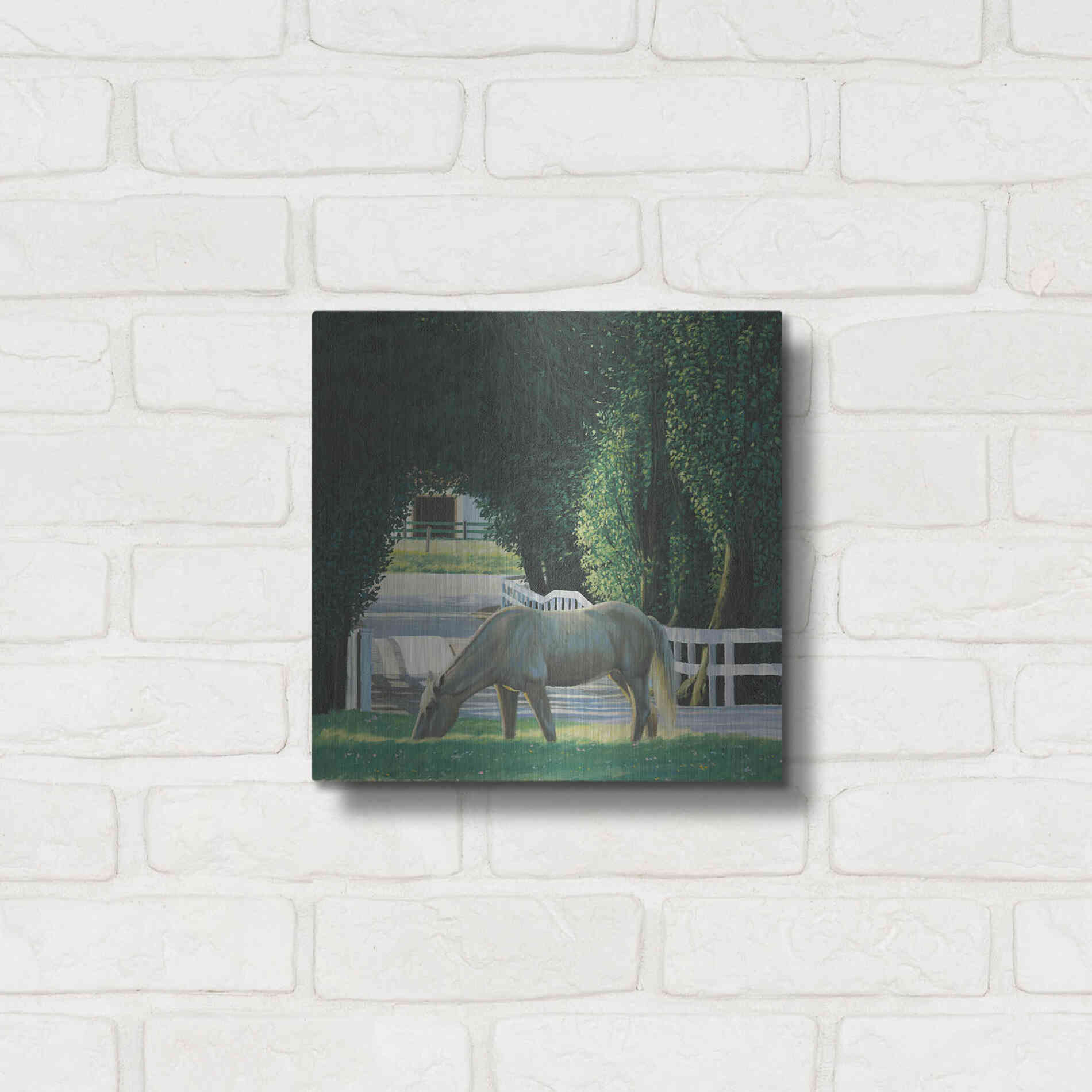 Luxe Metal Art 'Farm Life VI' by James Wiens, Metal Wall Art,12x12