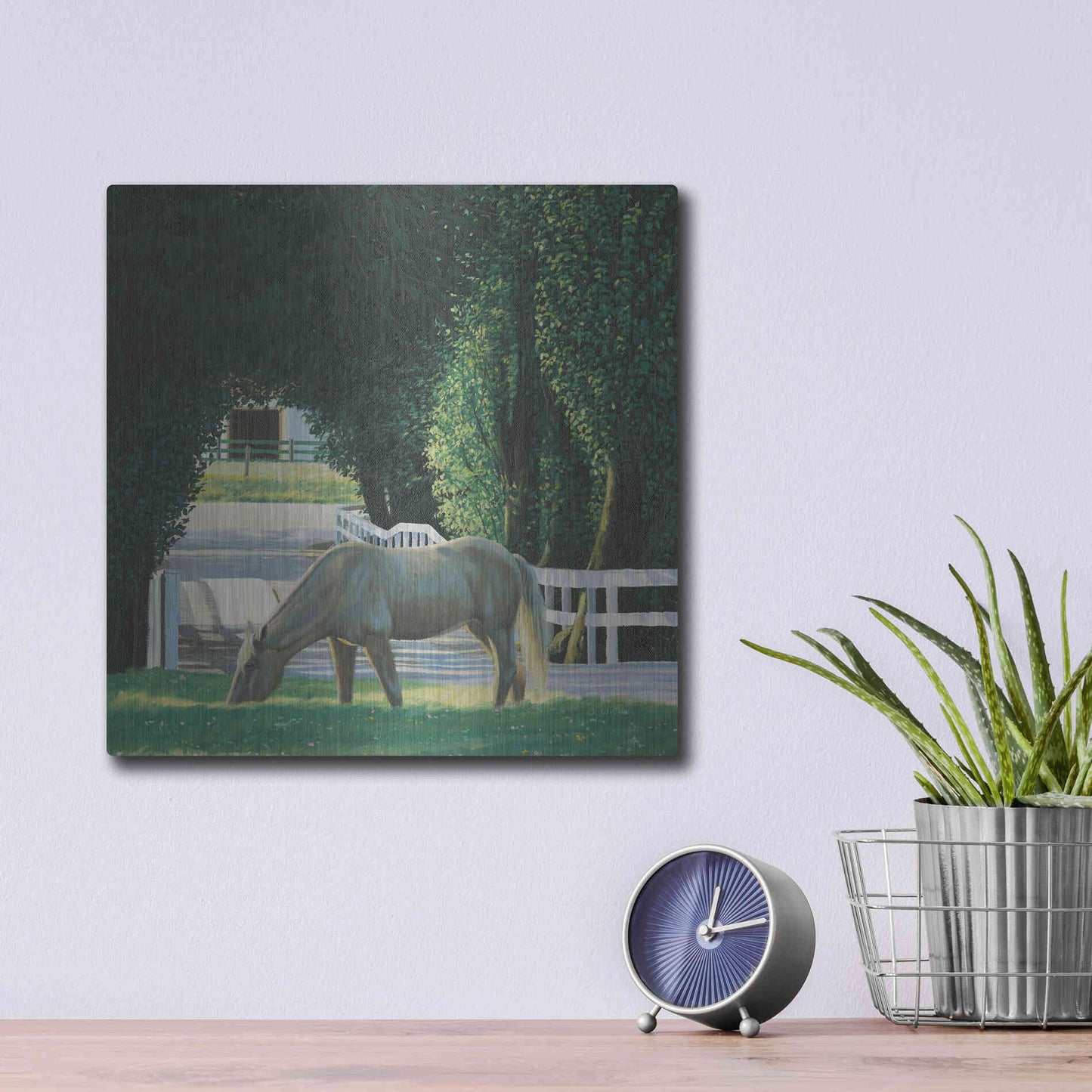 Luxe Metal Art 'Farm Life VI' by James Wiens, Metal Wall Art,12x12