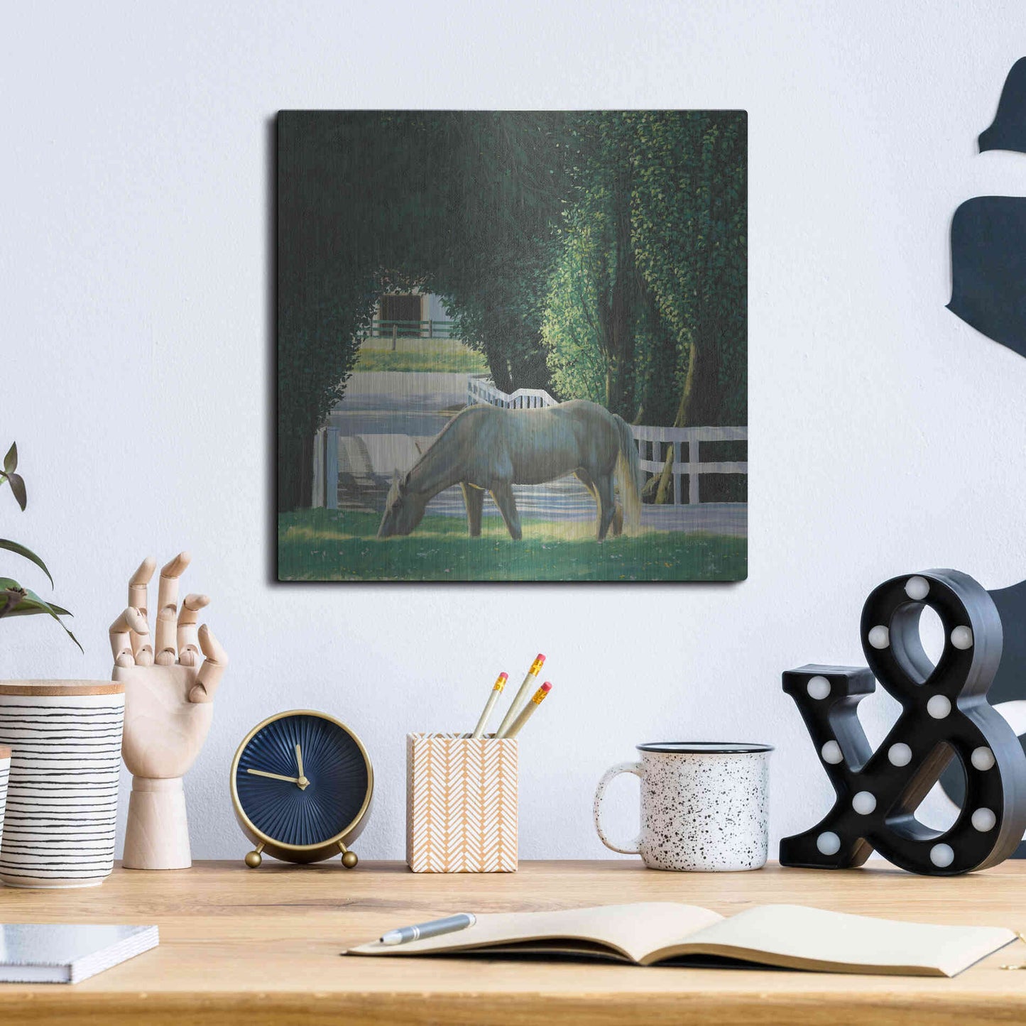 Luxe Metal Art 'Farm Life VI' by James Wiens, Metal Wall Art,12x12