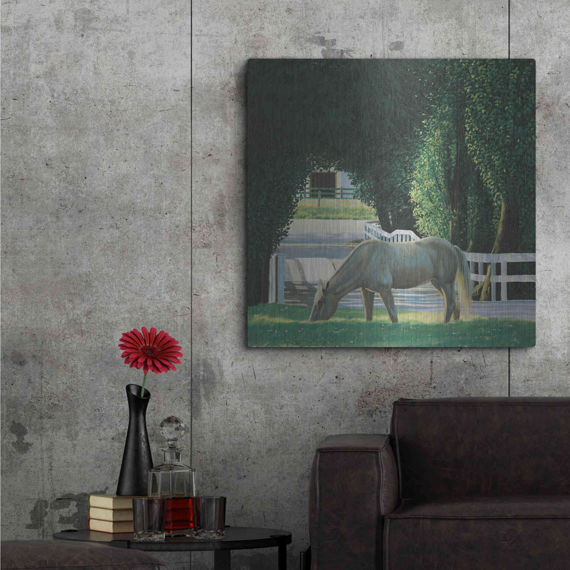 Luxe Metal Art 'Farm Life VI' by James Wiens, Metal Wall Art,36x36