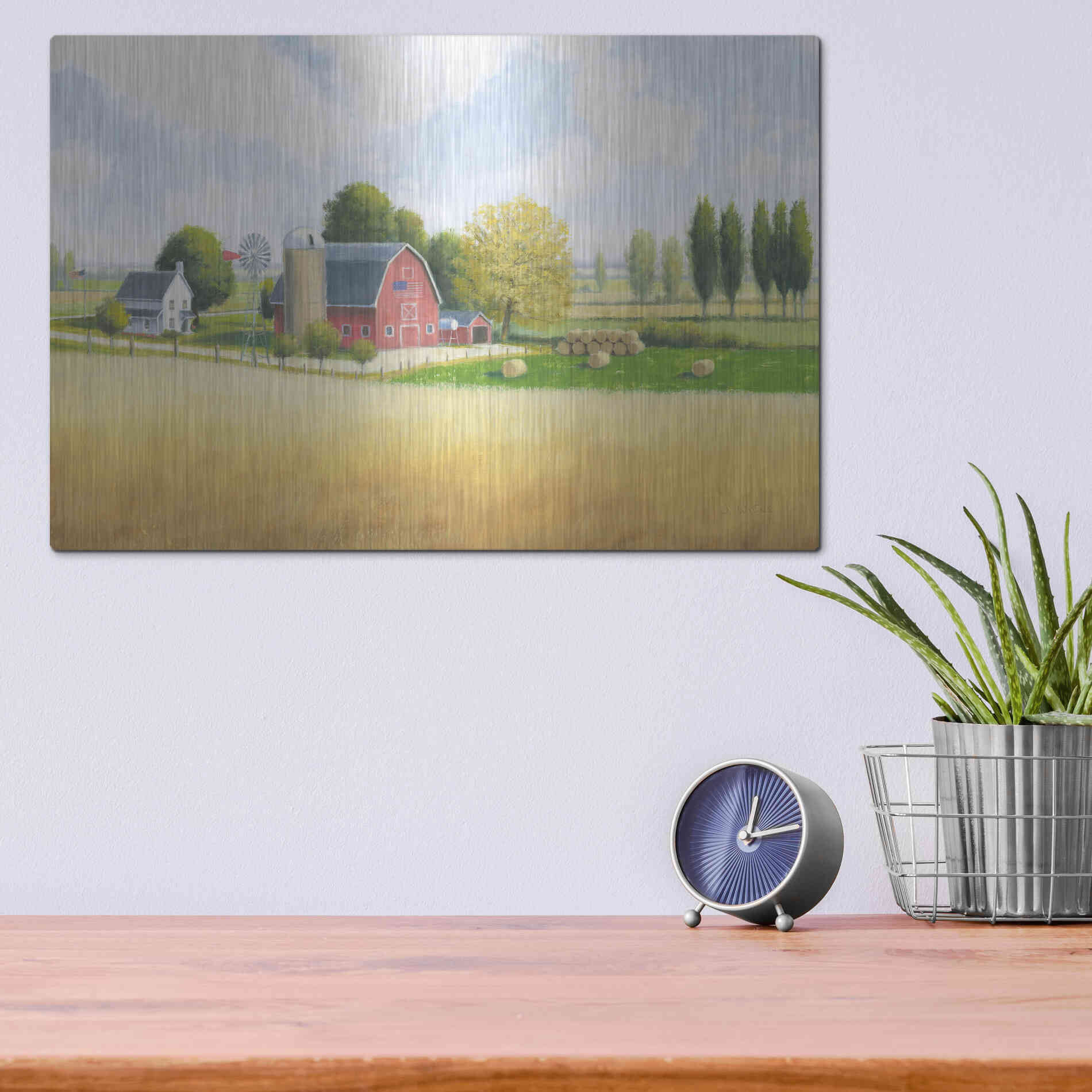 Luxe Metal Art 'Land of the Brave' by James Wiens, Metal Wall Art,16x12