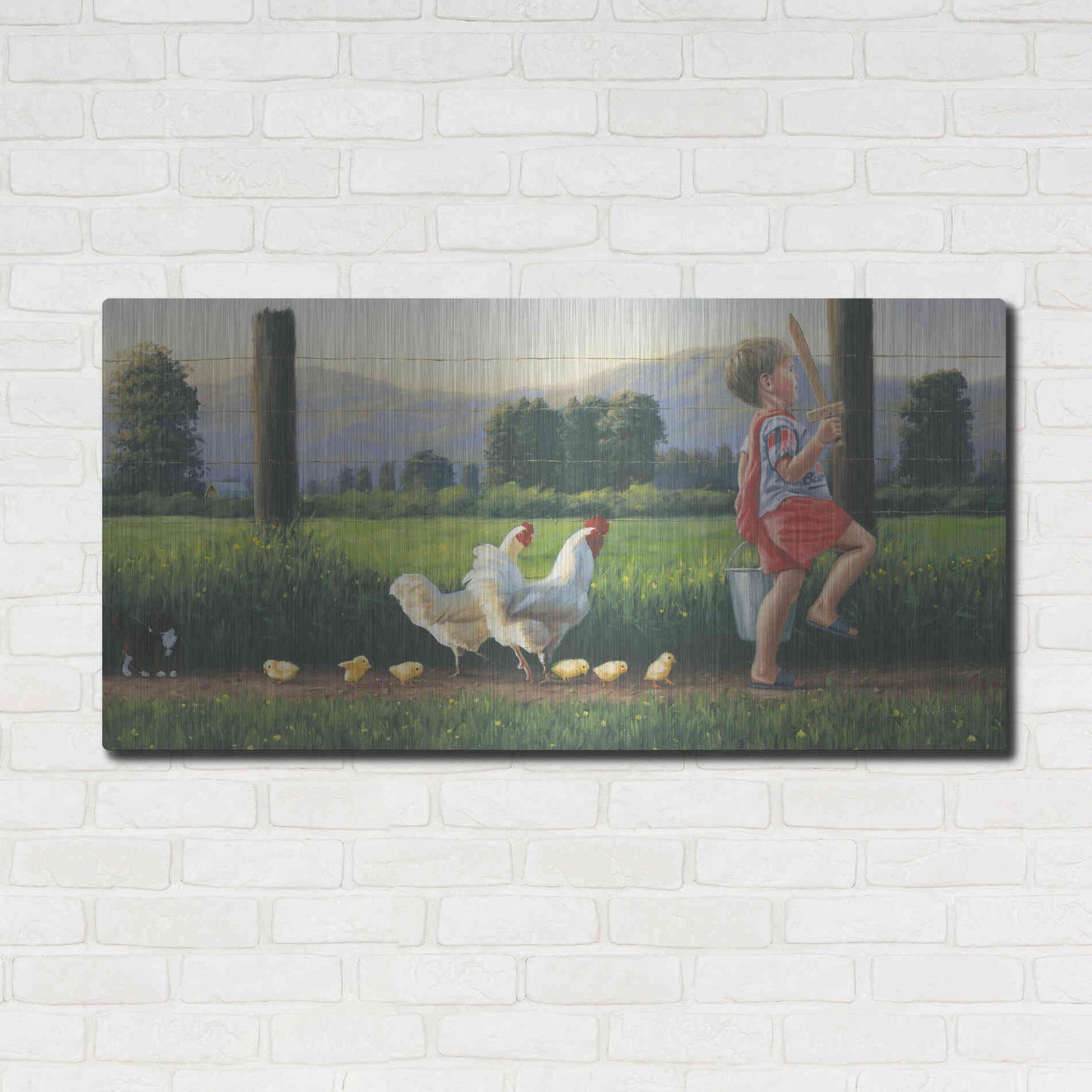 Luxe Metal Art 'Fearless Leader' by James Wiens, Metal Wall Art,48x24