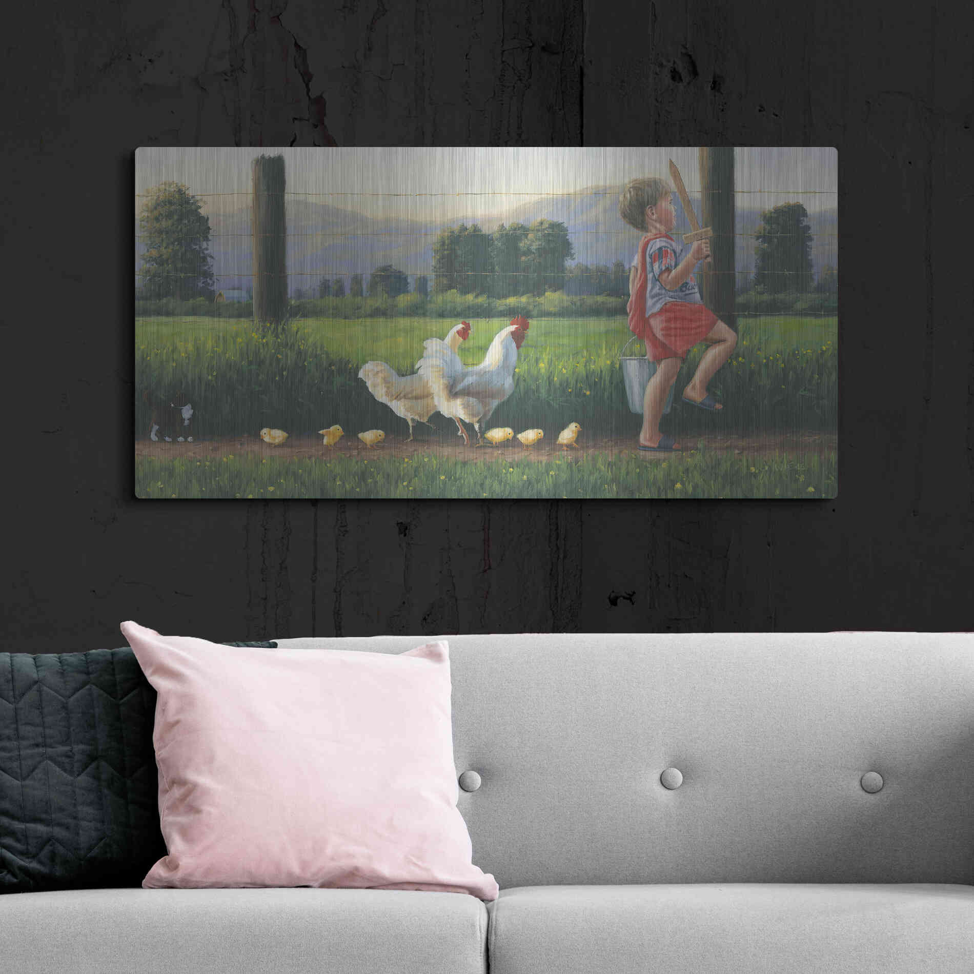 Luxe Metal Art 'Fearless Leader' by James Wiens, Metal Wall Art,48x24