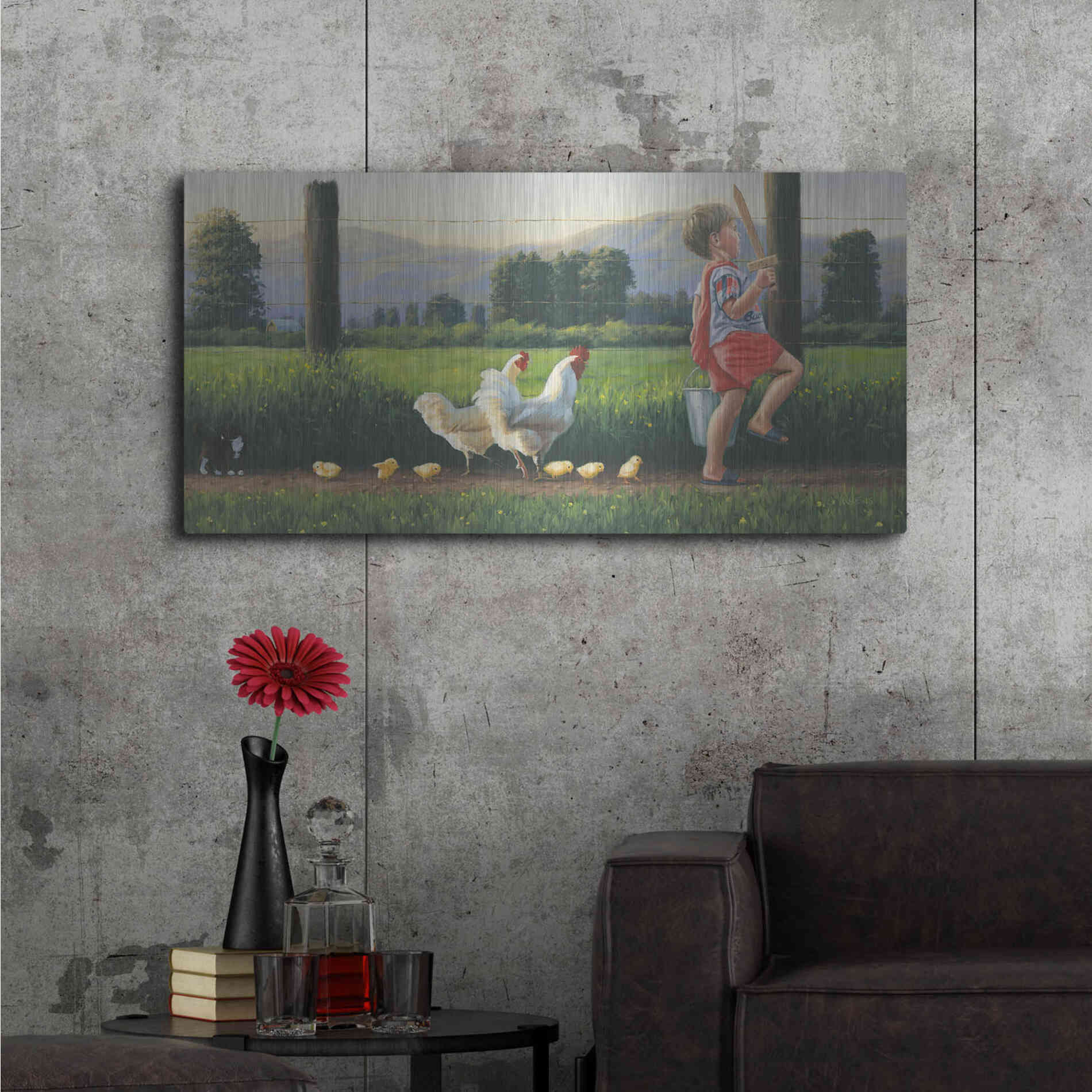 Luxe Metal Art 'Fearless Leader' by James Wiens, Metal Wall Art,48x24