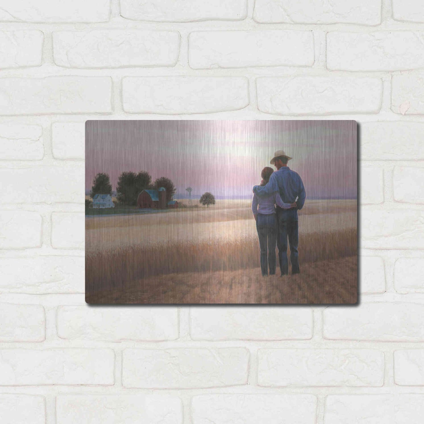 Luxe Metal Art 'Family Farm' by James Wiens, Metal Wall Art,16x12